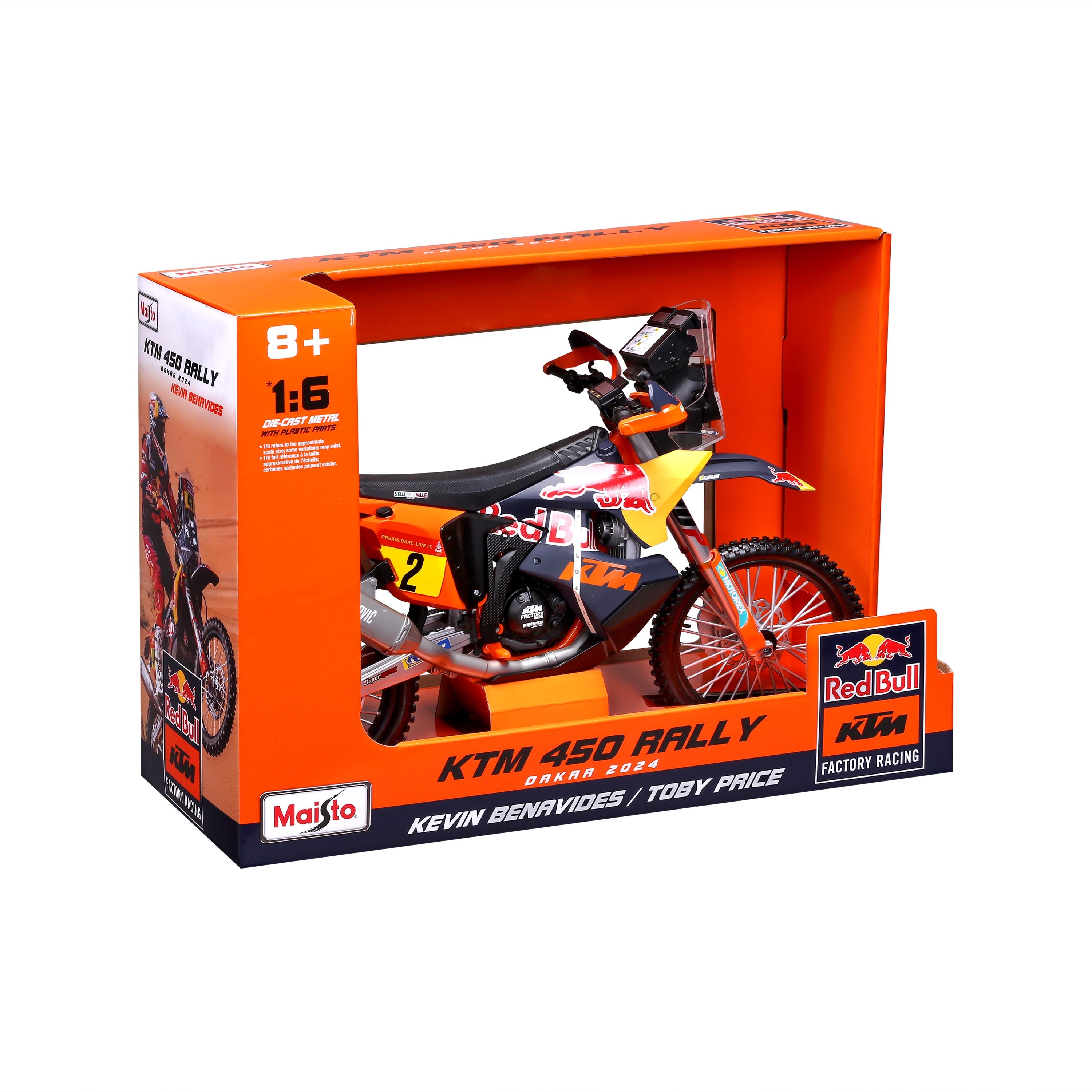 maisto-red-bull-ktm-450-rally-dakar-2024-1-6-moto-miniature image 3