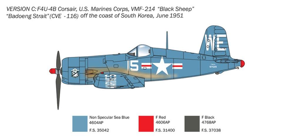 italeri-1453-f4u-4-corsair-korean-war-1-72-maquette-avion-monter image 6