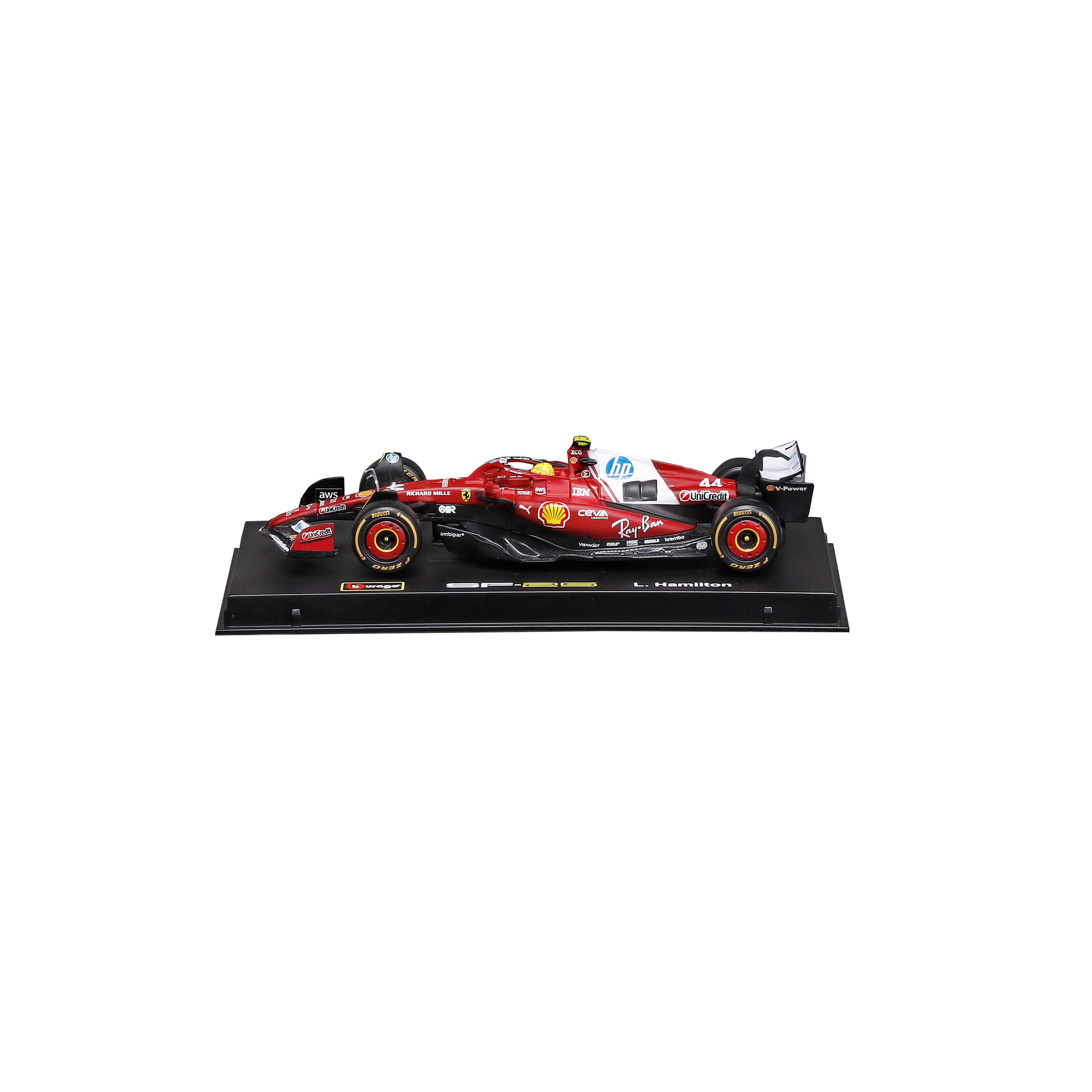 bburago-ferrari-sf-25-44-lewis-hamilton-f1-2025-1-43-avec-vitrine image 4