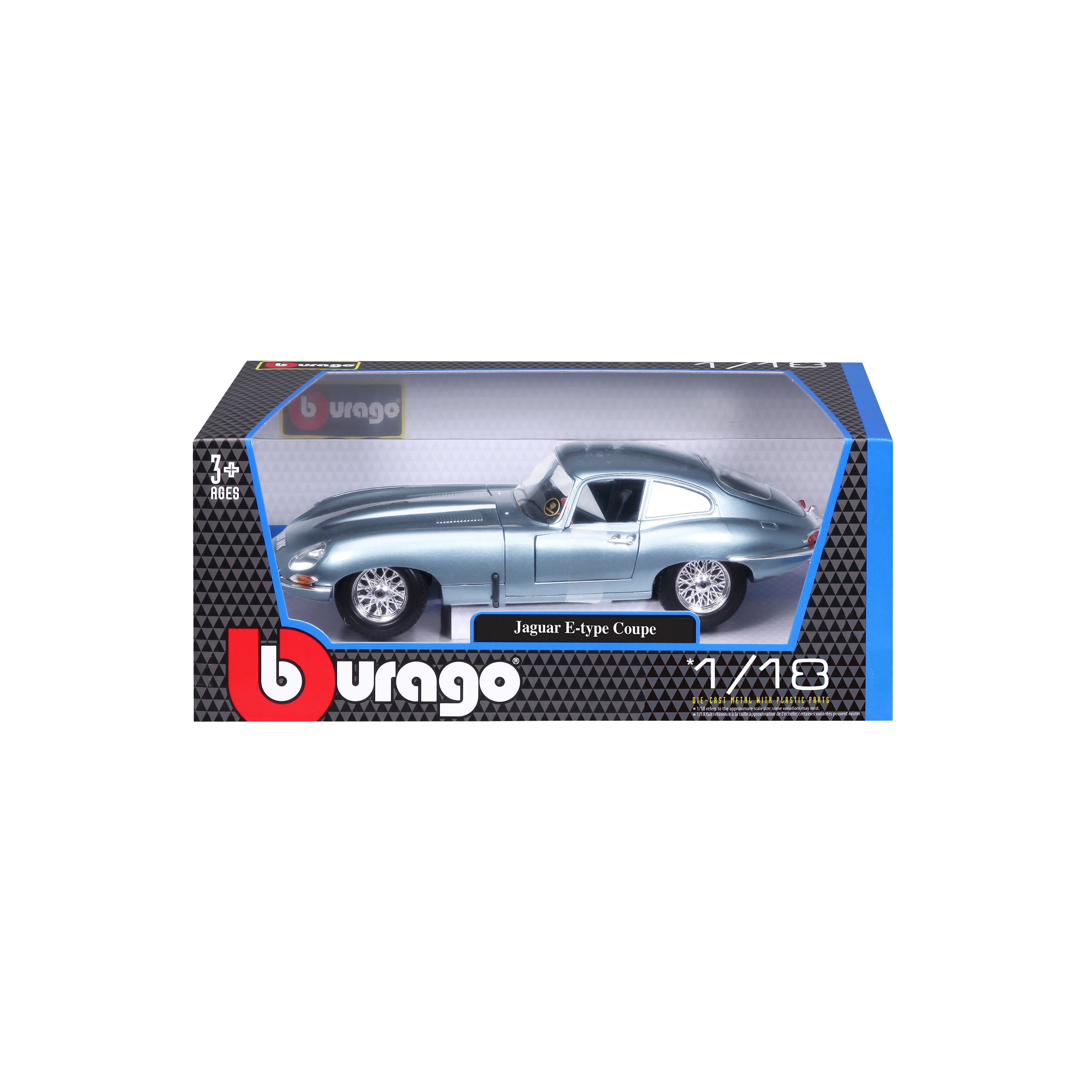 bburago-jaguar-e-type-coup-1-18-bleu-azur-m-tallis-ouvrants image 7