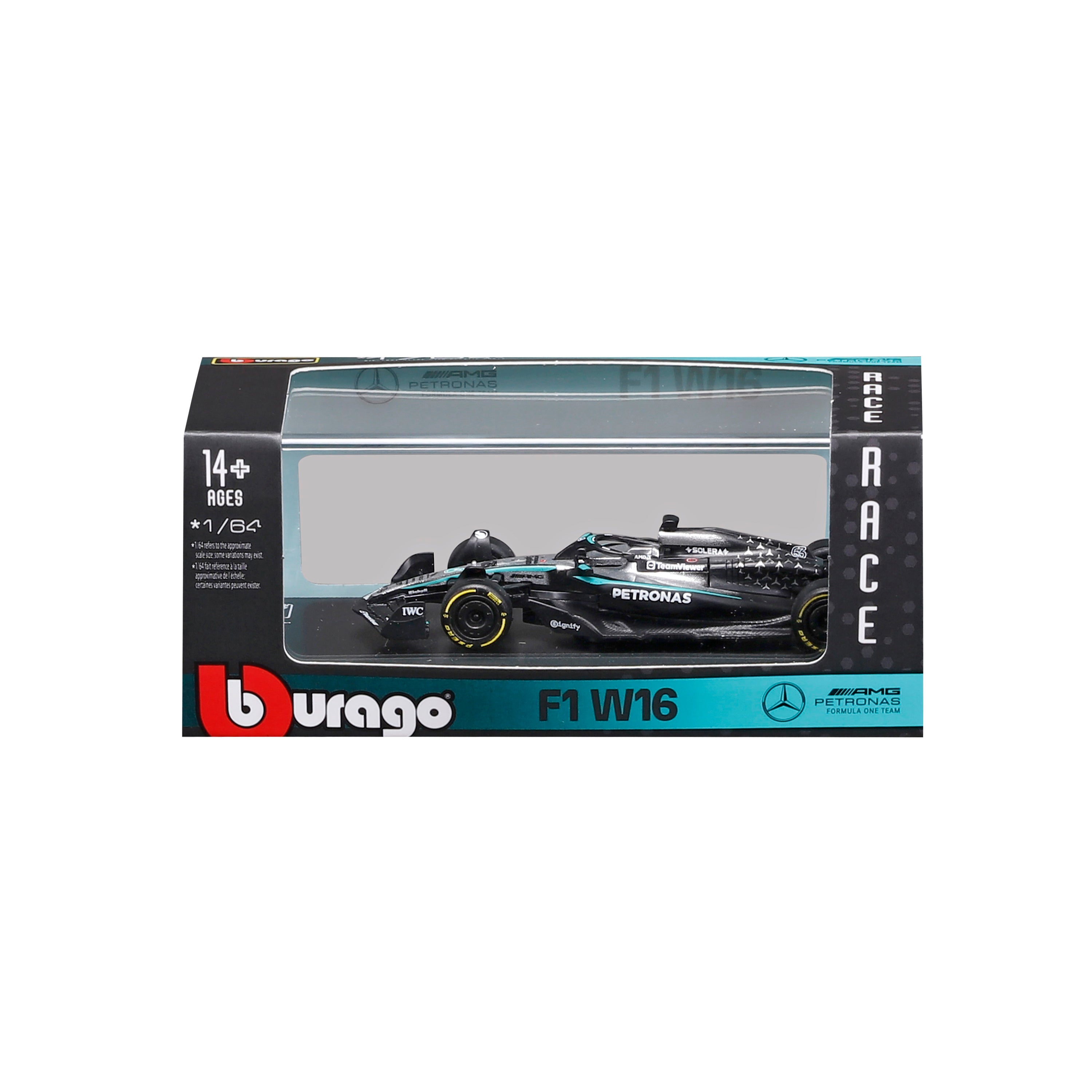 bburago-mercedes-amg-f1-w16-2025-63-george-russell-1-64-avec-vitrine image 7