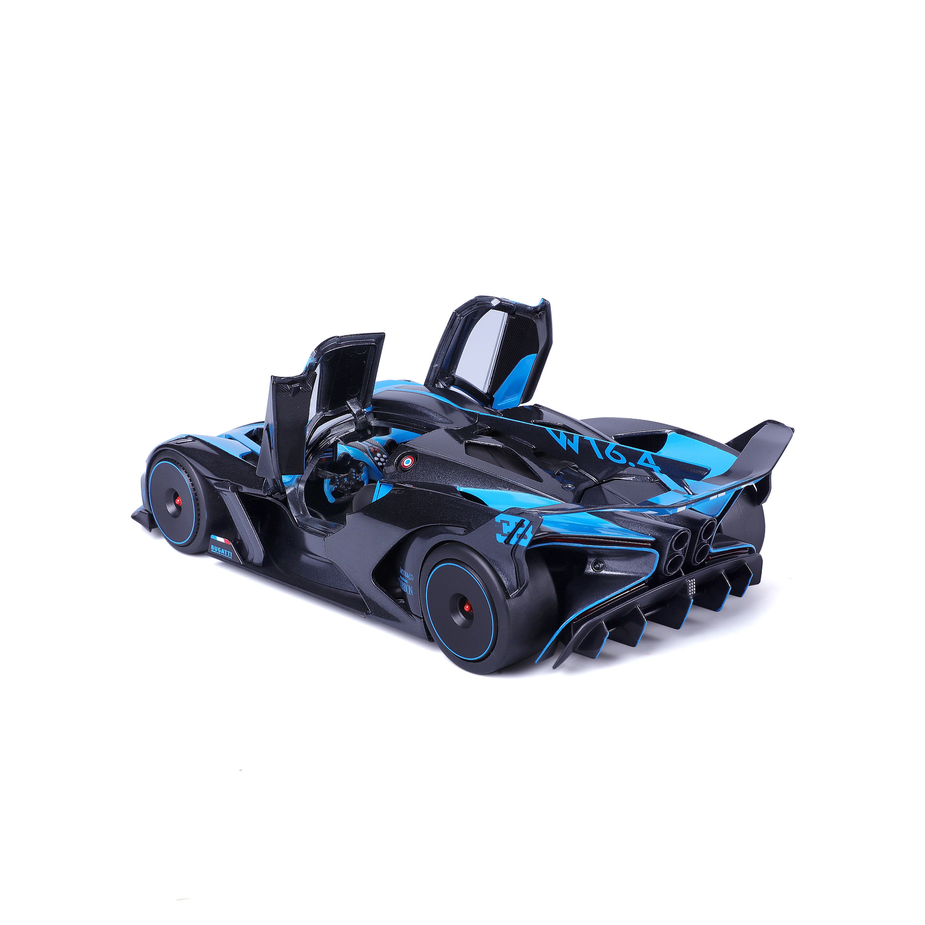 bburago-bugatti-bolide-1-18-bleu-et-noir-portes-ouvrantes image 4