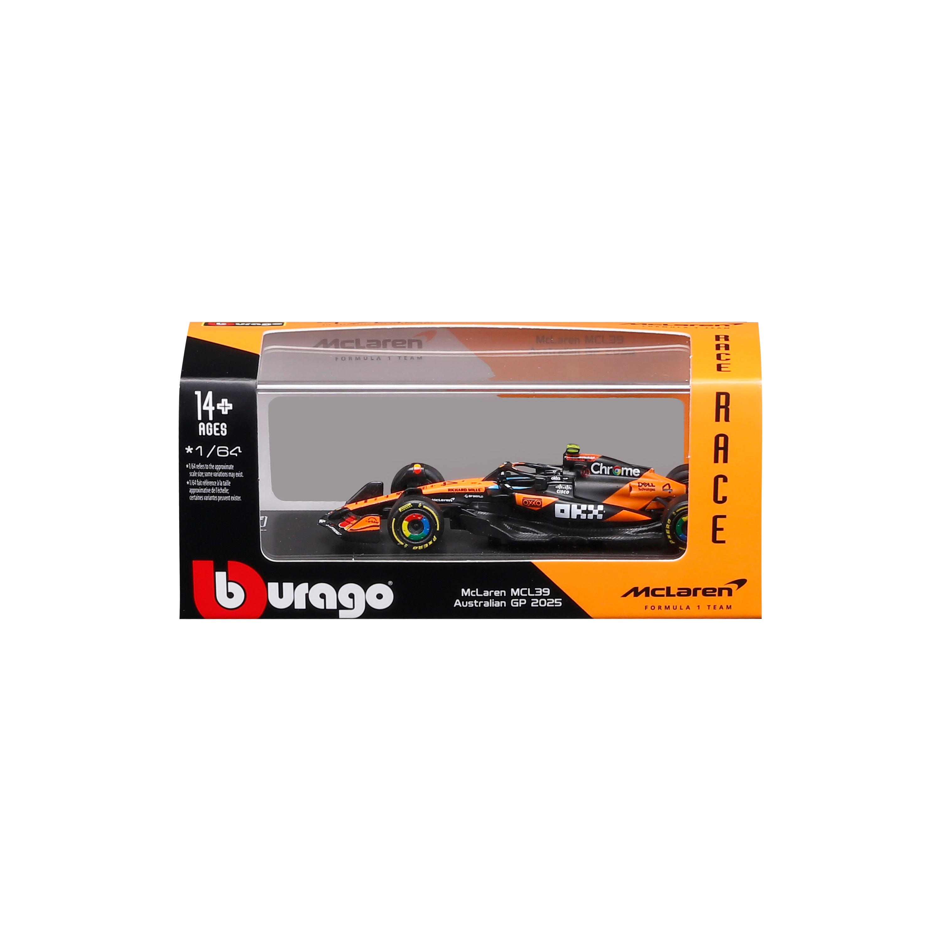 bburago-mclaren-f1-mcl39-2025-4-lando-norris-1-64-avec-vitrine image 7