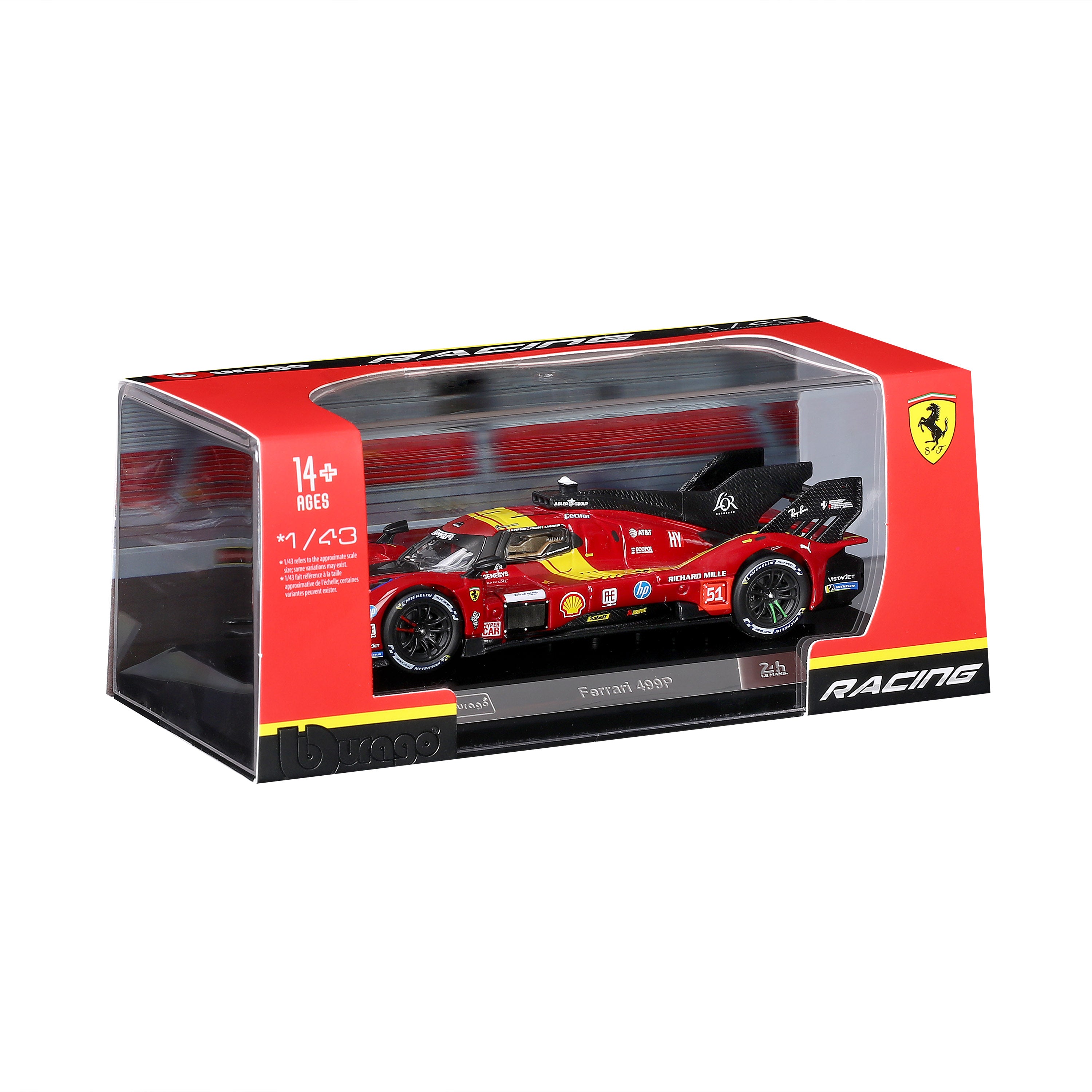 bburago-ferrari-499p-n-51-le-mans-2025-lmh-1-43-avec-vitrine image 2