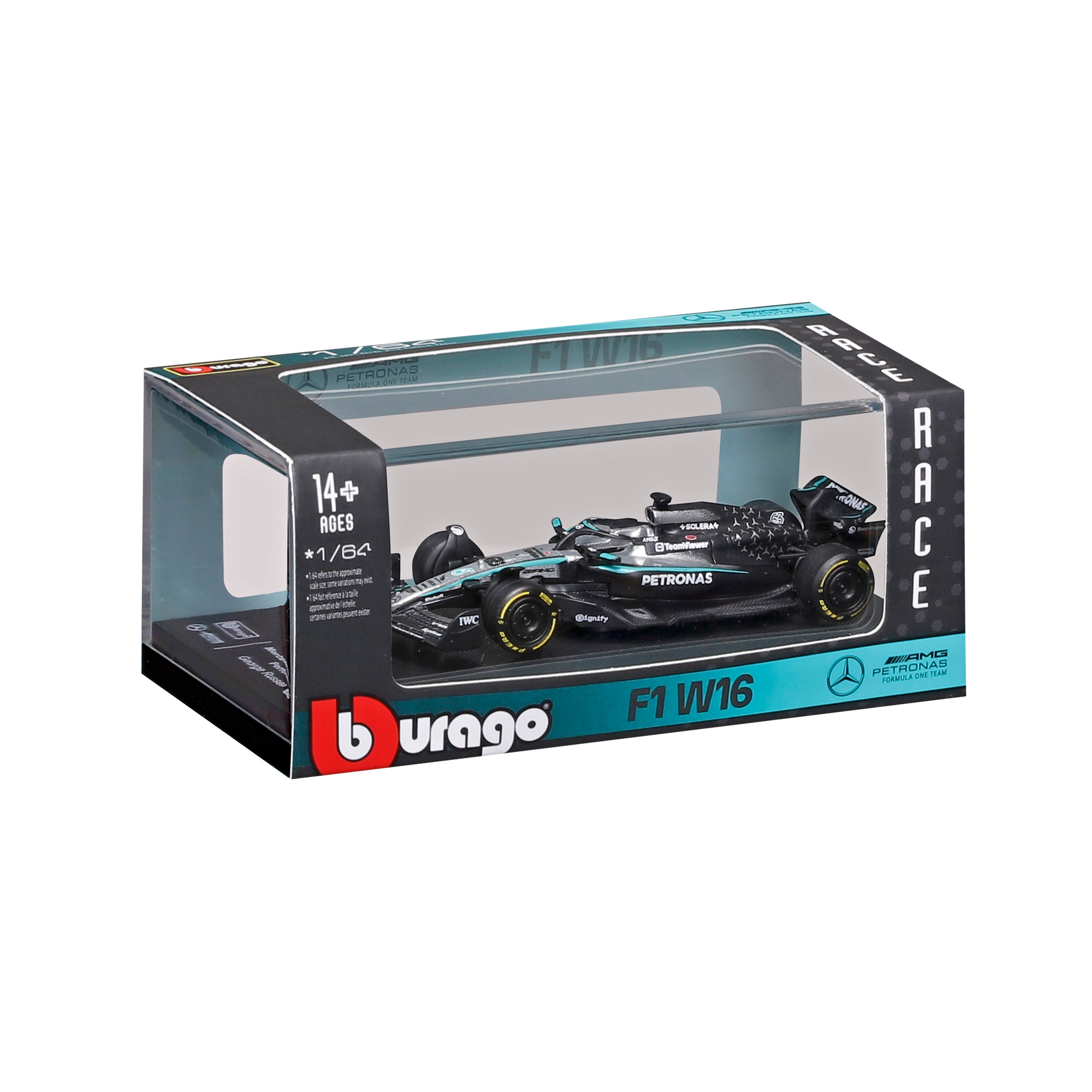 bburago-mercedes-amg-f1-w16-2025-63-george-russell-1-64-avec-vitrine image 2