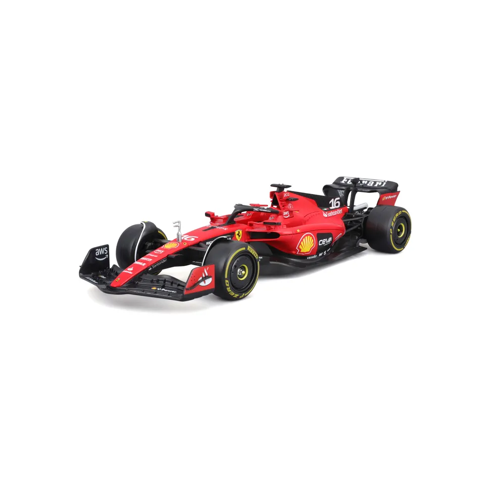 bburago-ferrari-sf-23-16-charles-leclerc-avec-pilote-mod-le-f1-1-24 image 1
