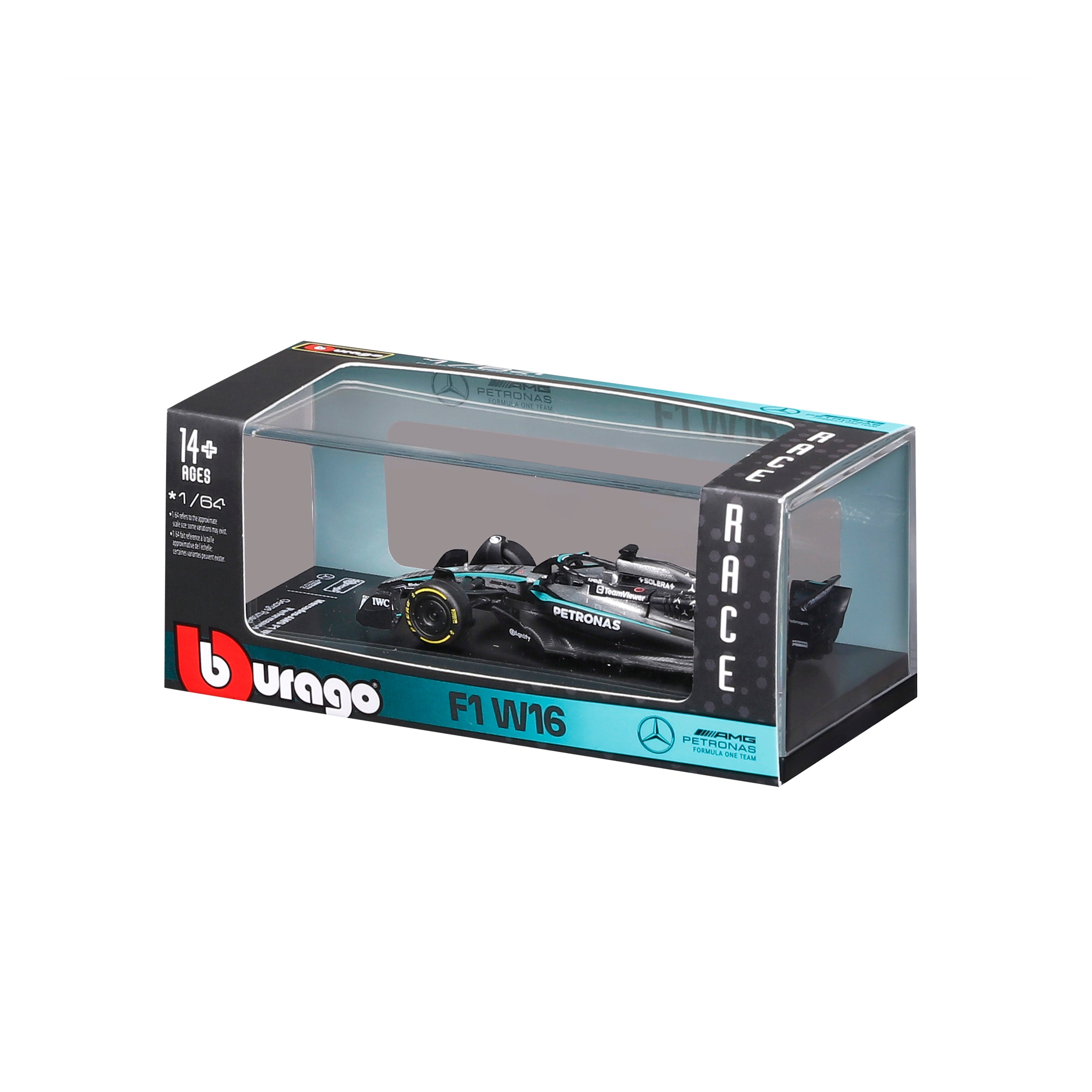 bburago-mercedes-amg-f1-w16-2025-63-george-russell-1-64-avec-vitrine image 8