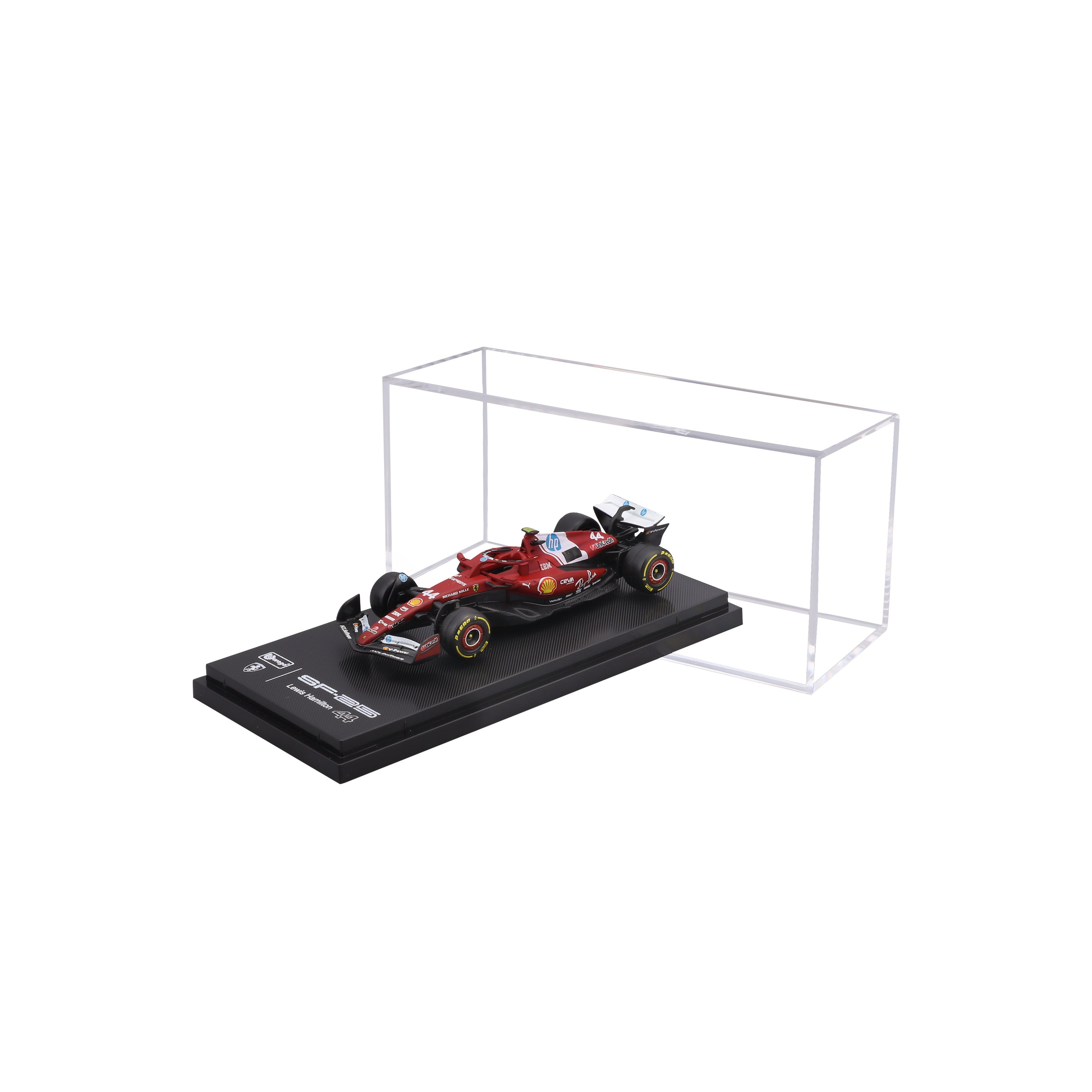 bburago-ferrari-sf-25-44-lewis-hamilton-1-64-avec-vitrine-d-exposition image 1