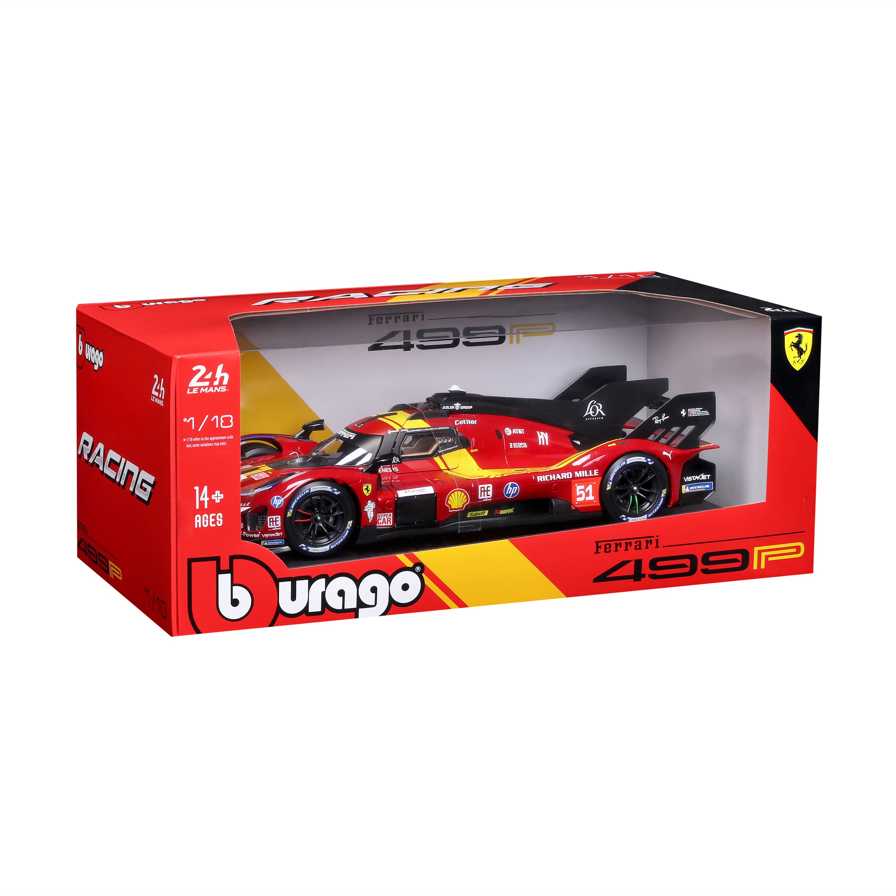 bburago-ferrari-499p-24h-lmh-hypercar-2025-n-51-1-18 image 2