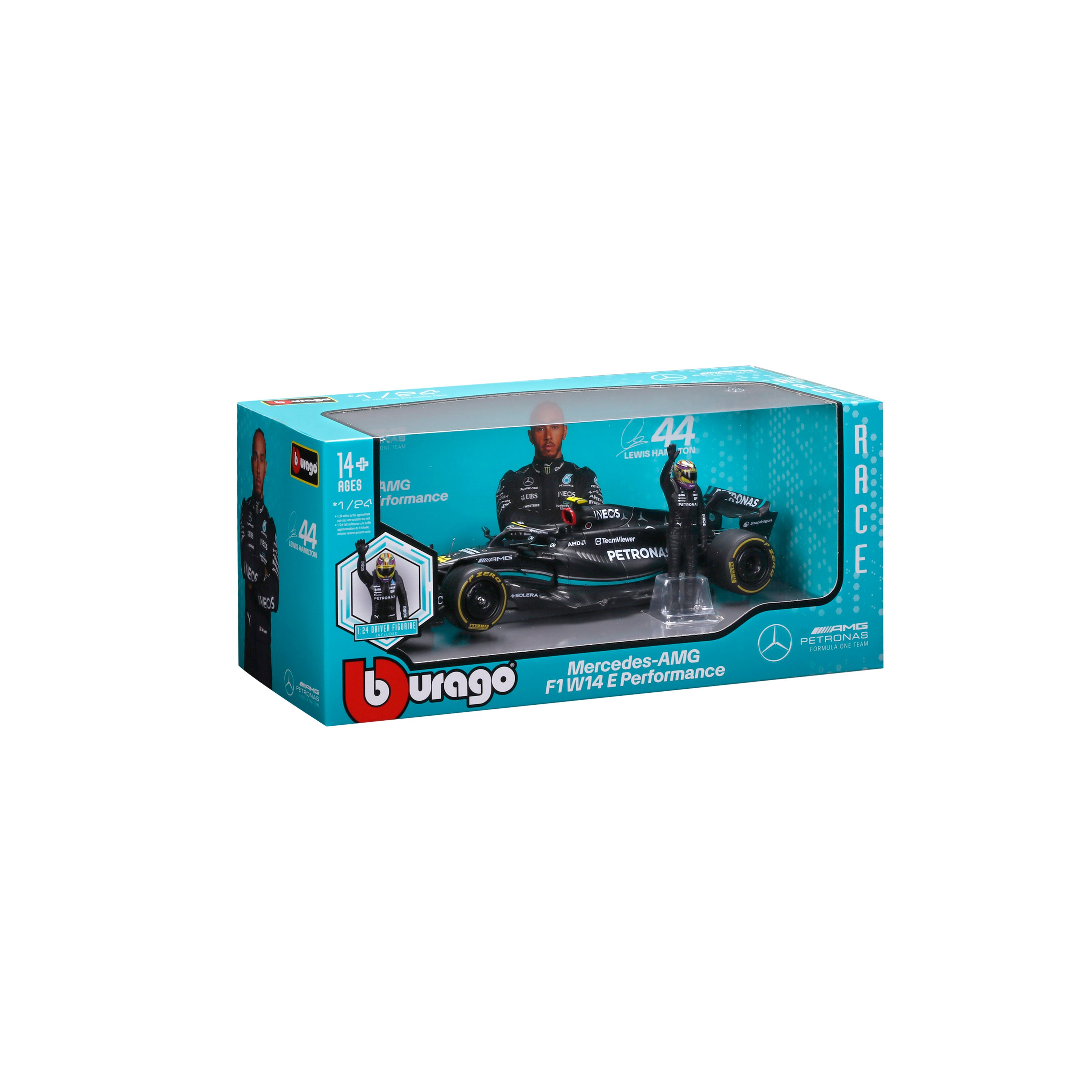 bburago-mercedes-w14-e-performance-44-hamilton-f1-2023-1-24-avec-pilote image 2