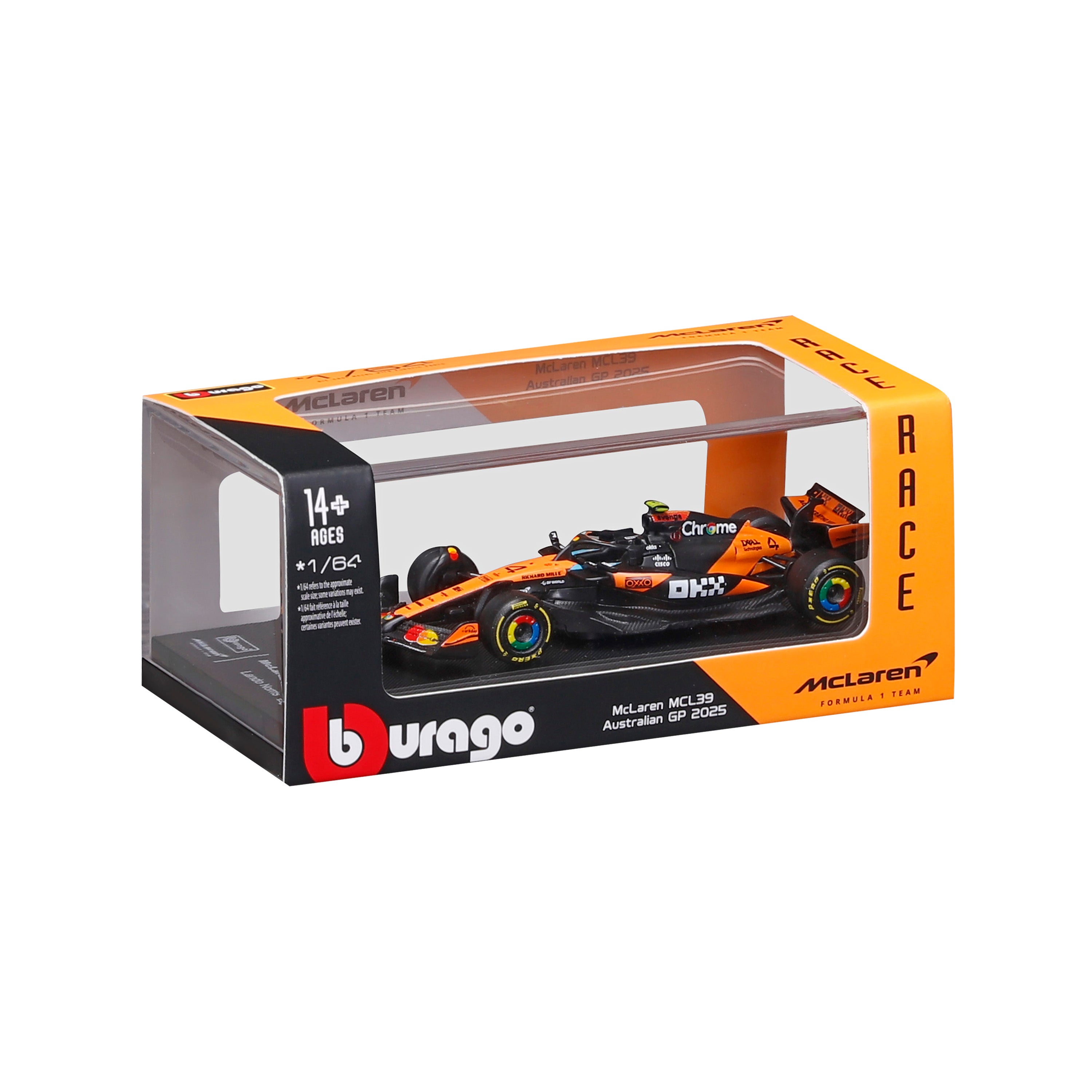 bburago-mclaren-f1-mcl39-2025-4-lando-norris-1-64-avec-vitrine image 2