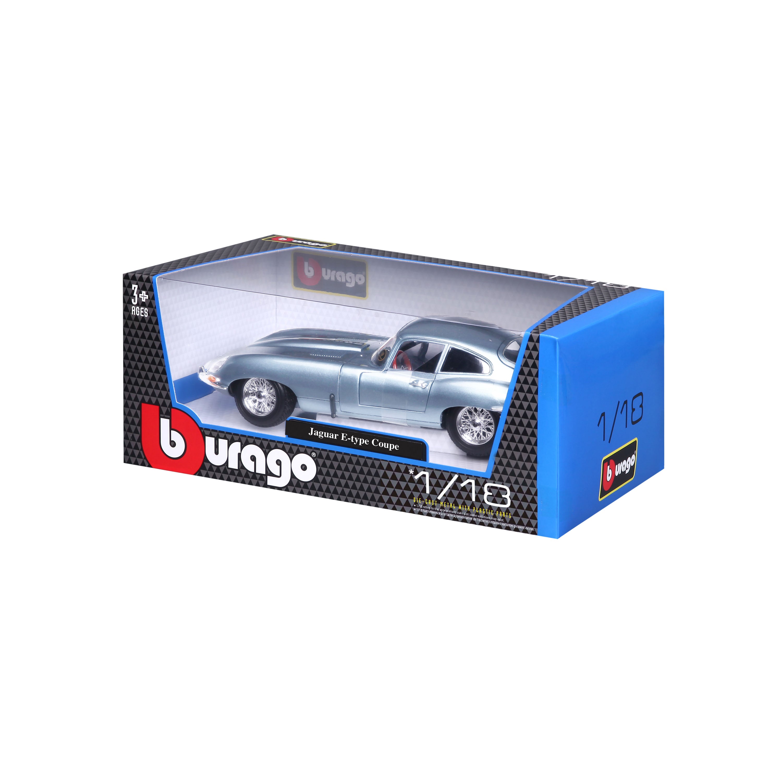 bburago-jaguar-e-type-coup-1-18-bleu-azur-m-tallis-ouvrants image 8