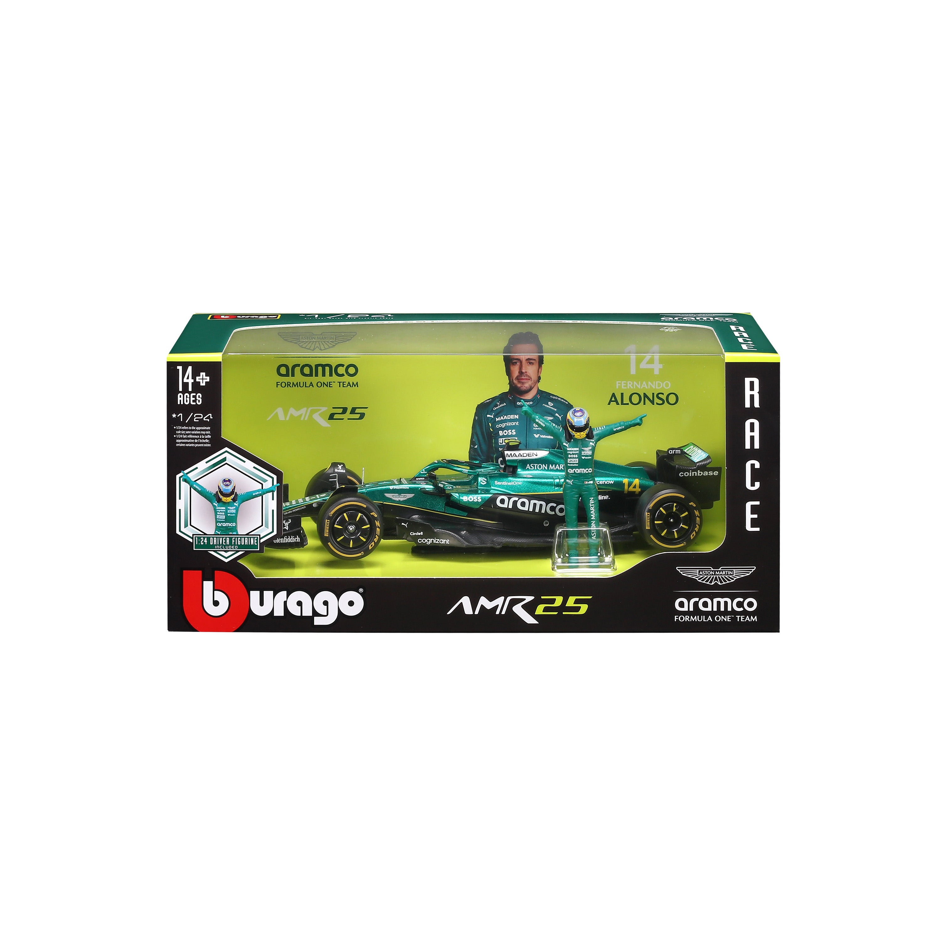 bburago-aston-martin-amr25-14-fernando-alonso-f1-2025-voiture-f1-miniature-1-24- image 7