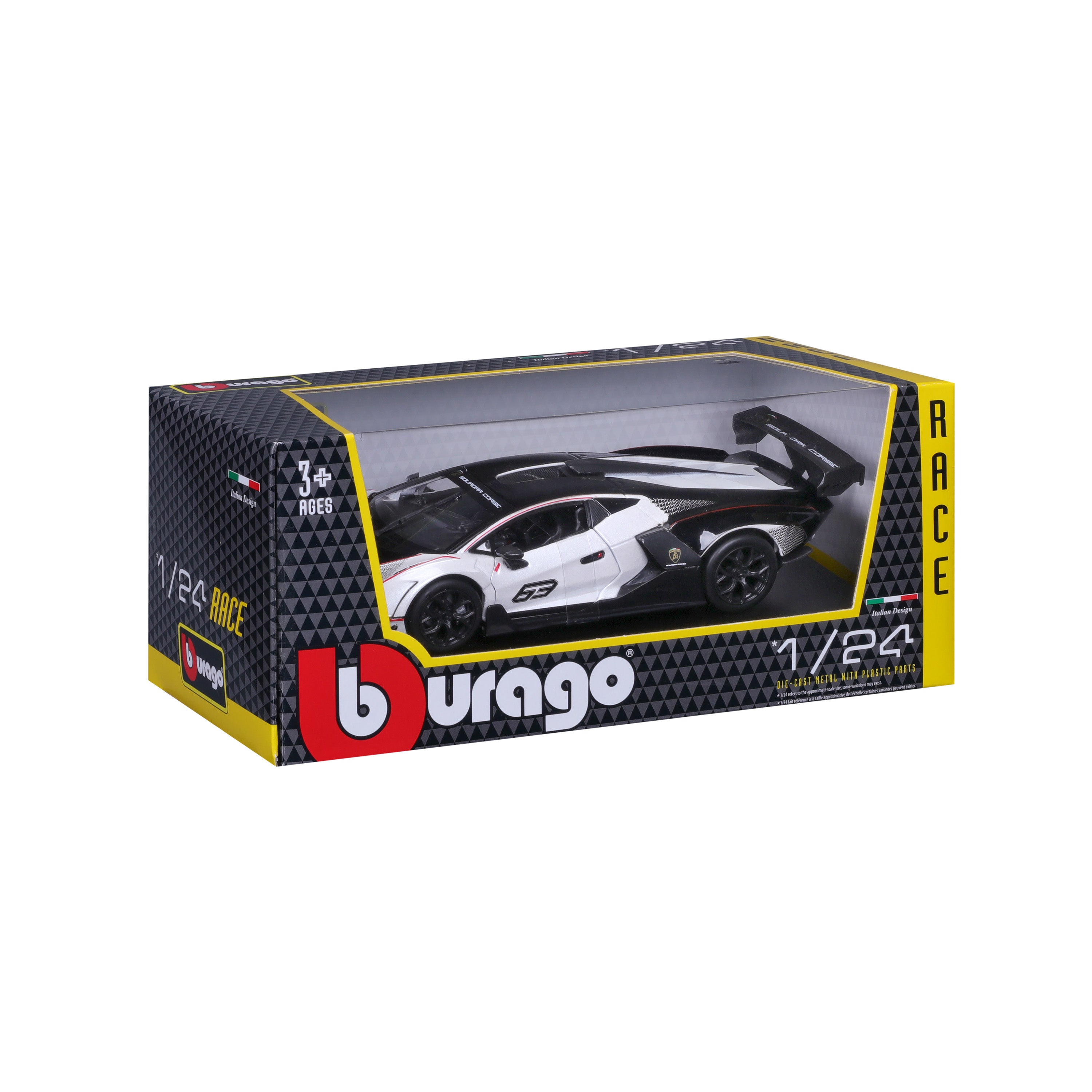 bburago-lamborghini-essenza-scv12-1-24-blanc-et-noir-supercar image 2