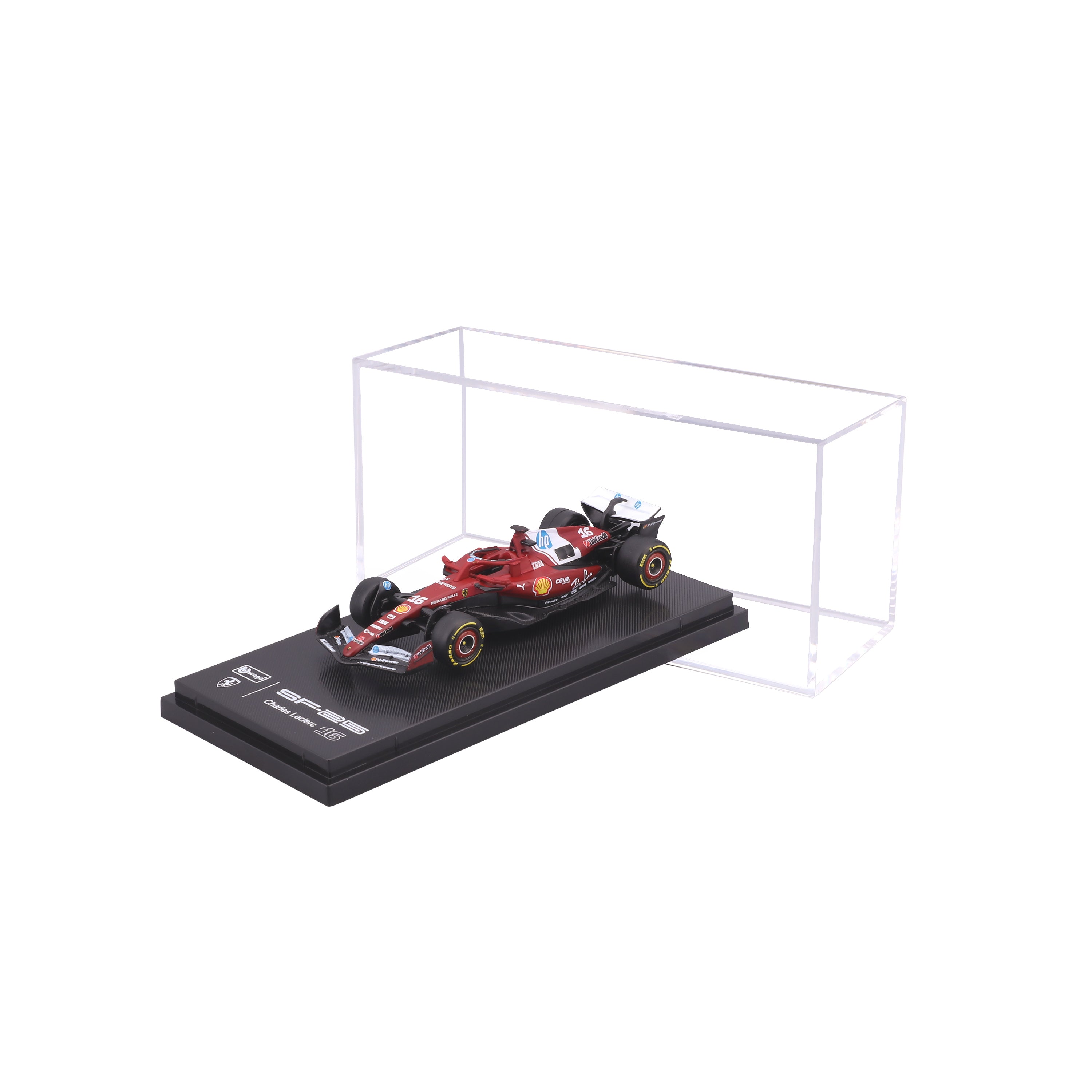 bburago-ferrari-sf-25-16-charles-leclerc-1-64-avec-vitrine image 1