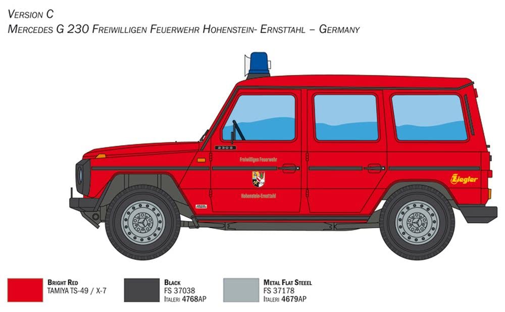 italeri-3663-mercedes-g230-pompier-maquette-voiture-1-24 image 6
