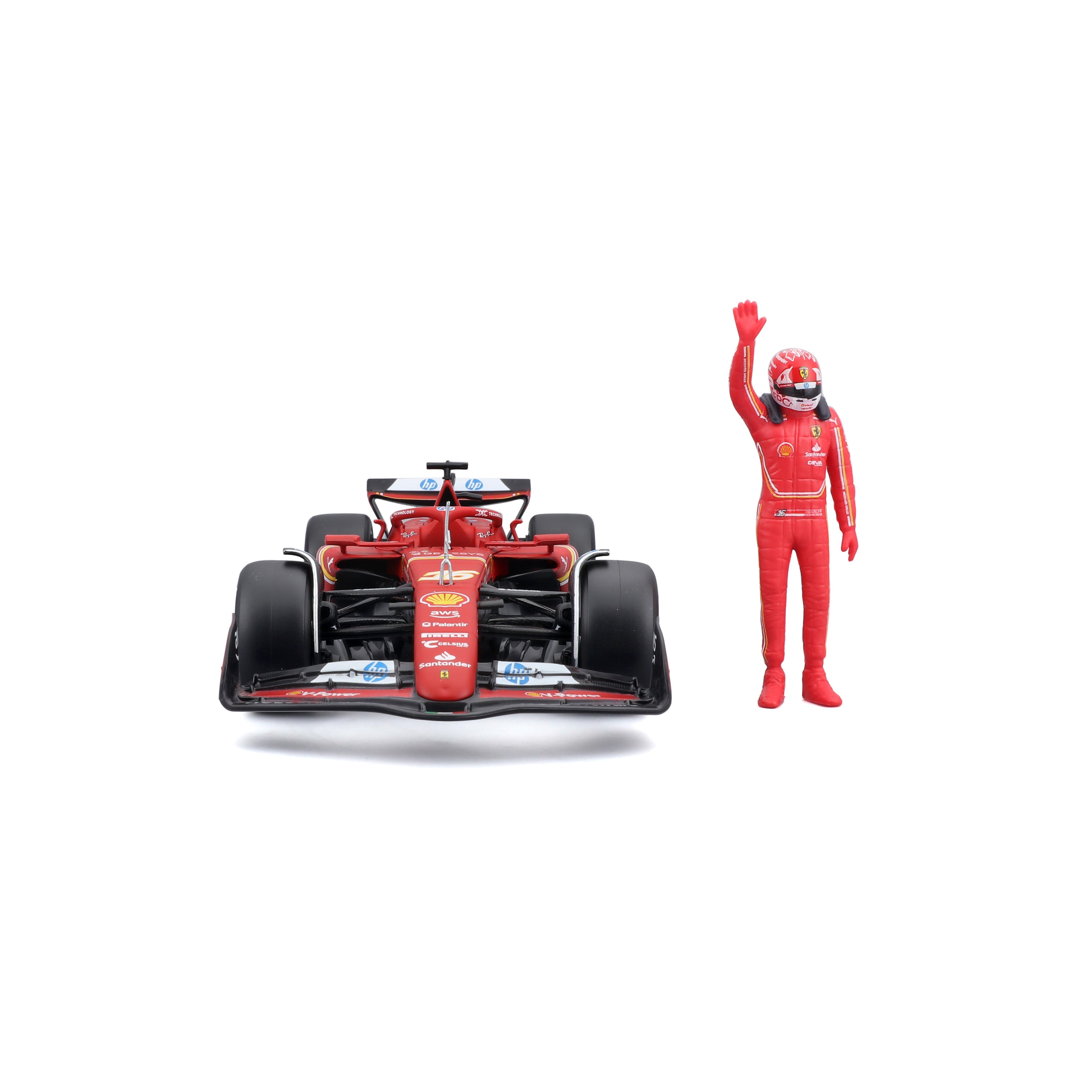 bburago-ferrari-sf-24-16-leclerc-1-24-avec-pilote-voiture-f1 image 3
