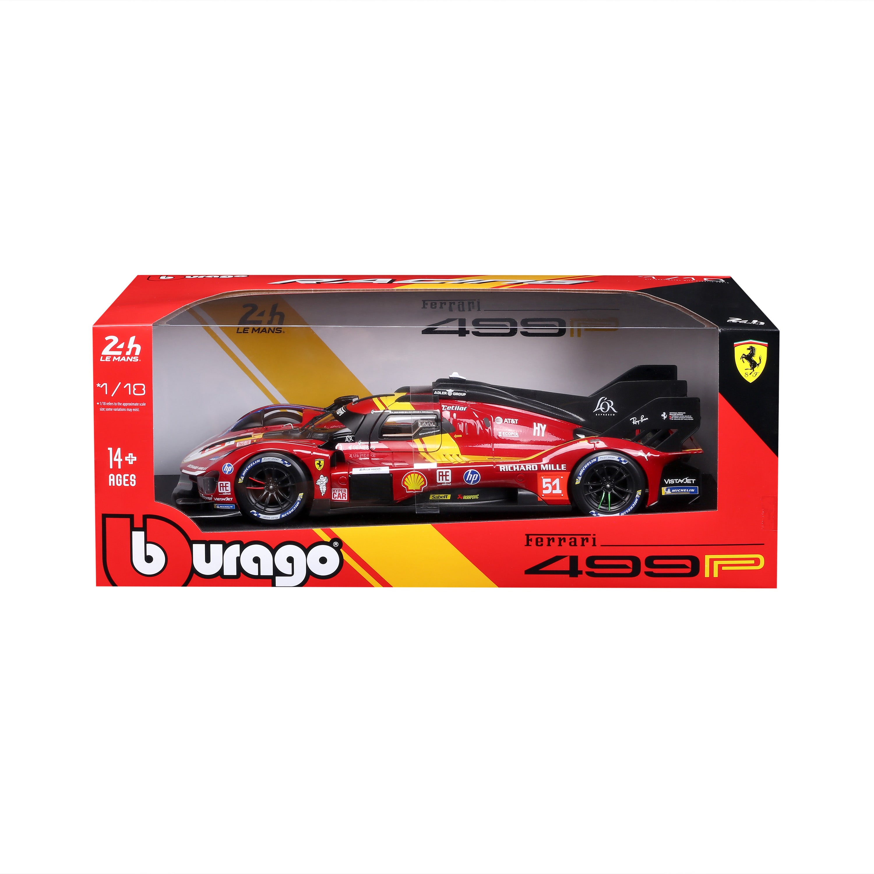 bburago-ferrari-499p-24h-lmh-hypercar-2025-n-51-1-18 image 8