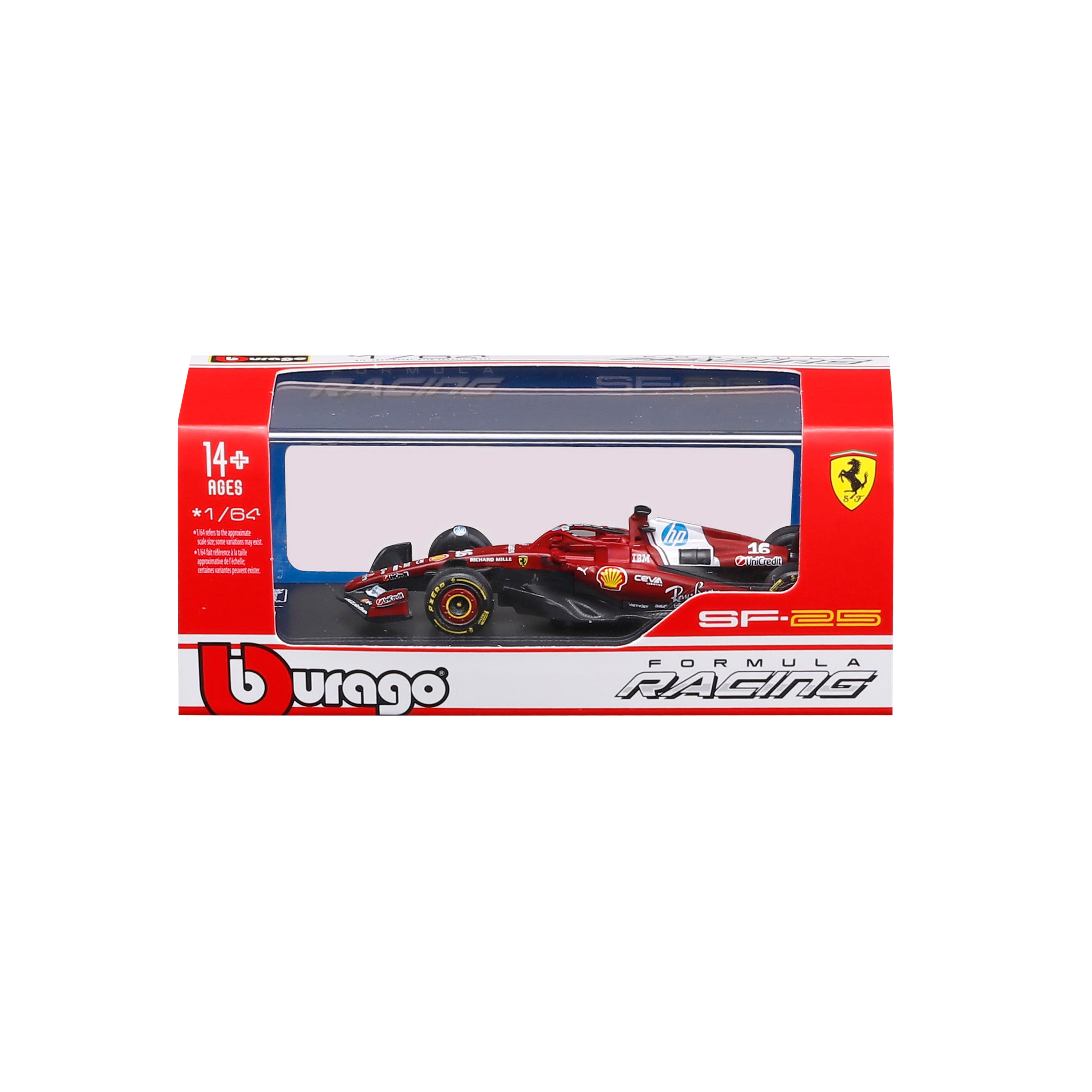 bburago-ferrari-sf-25-16-charles-leclerc-1-64-avec-vitrine image 7