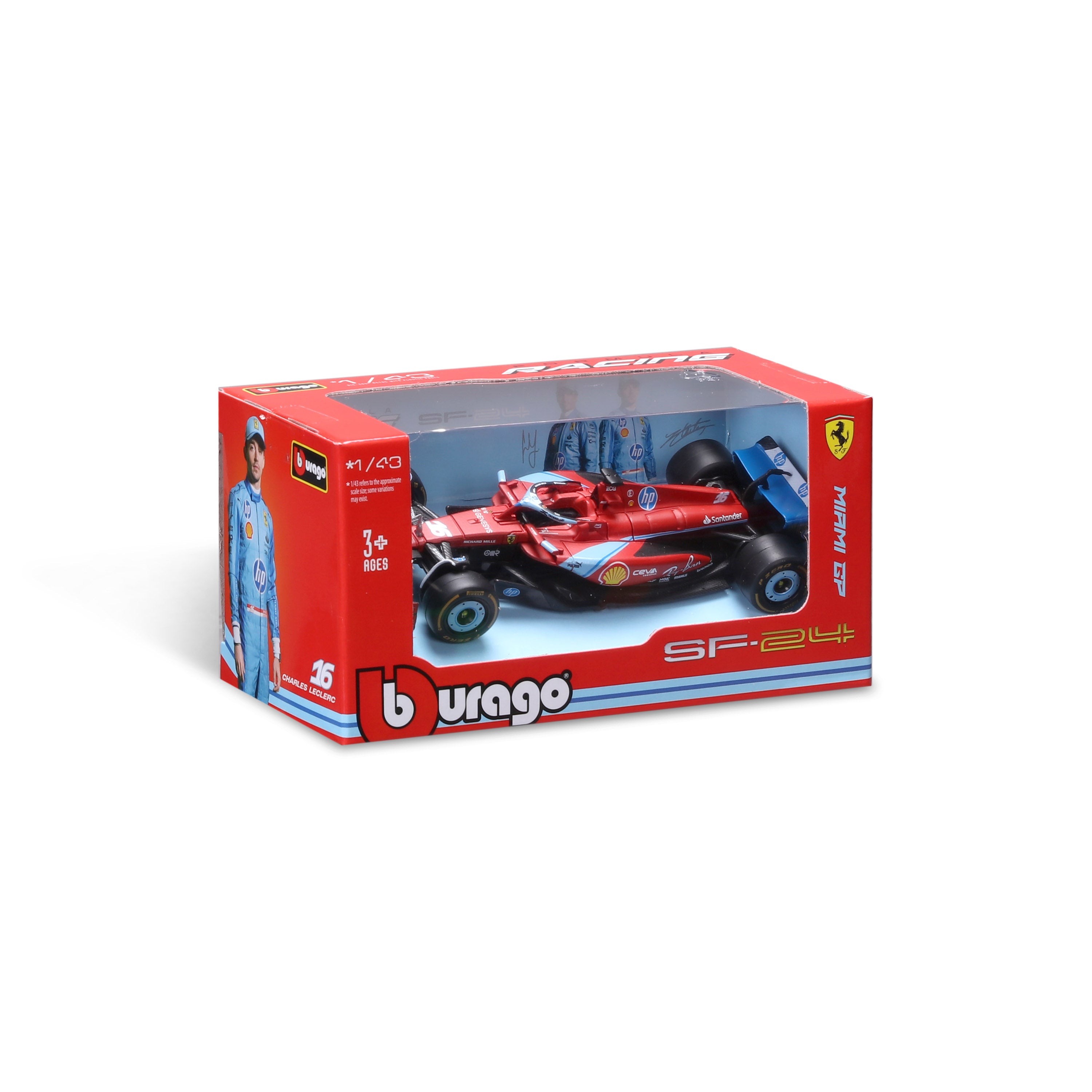 bburago-ferrari-f1-sf-24-leclerc-16-miami-2024-1-43 image 2