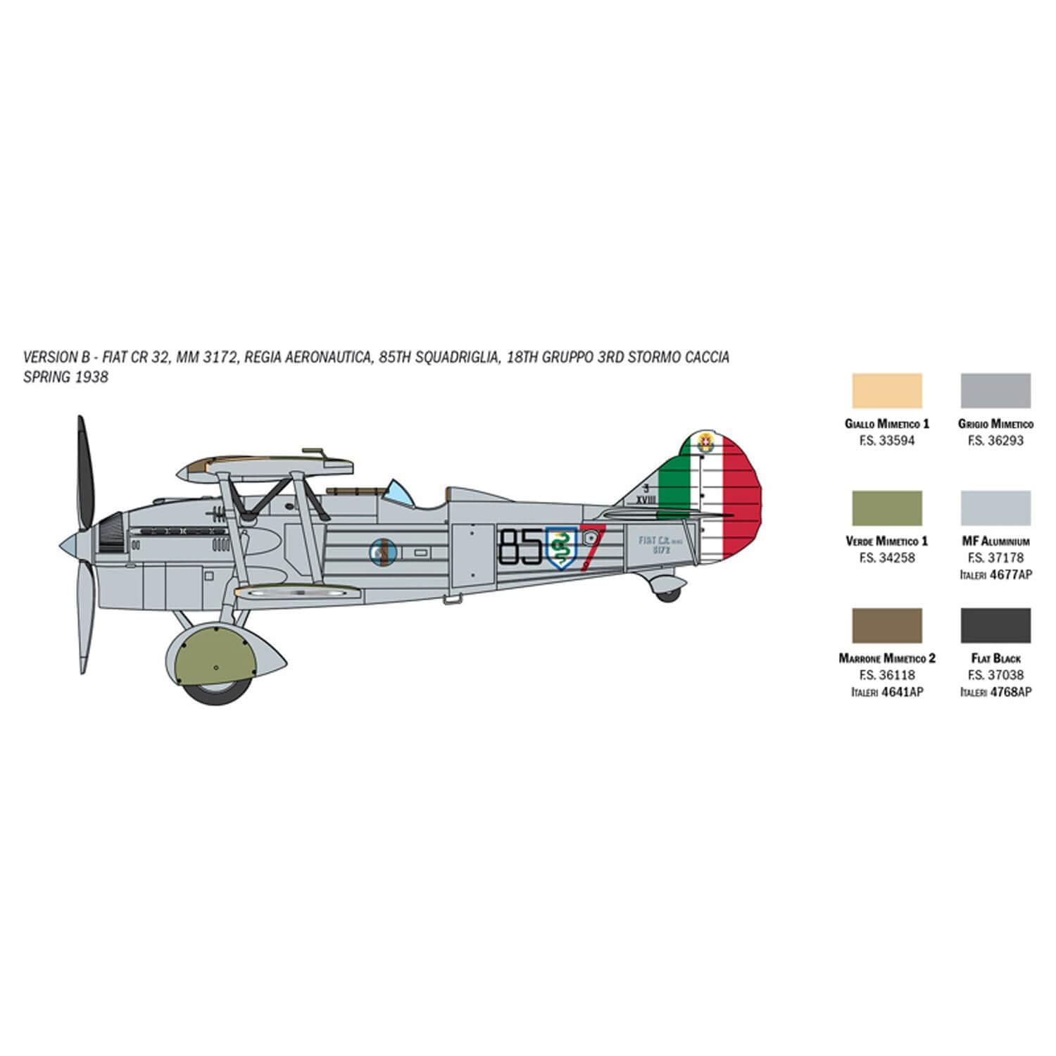 italeri-1438-fiat-cr-32-freccia-maquette-avion-1-72-monter image 3