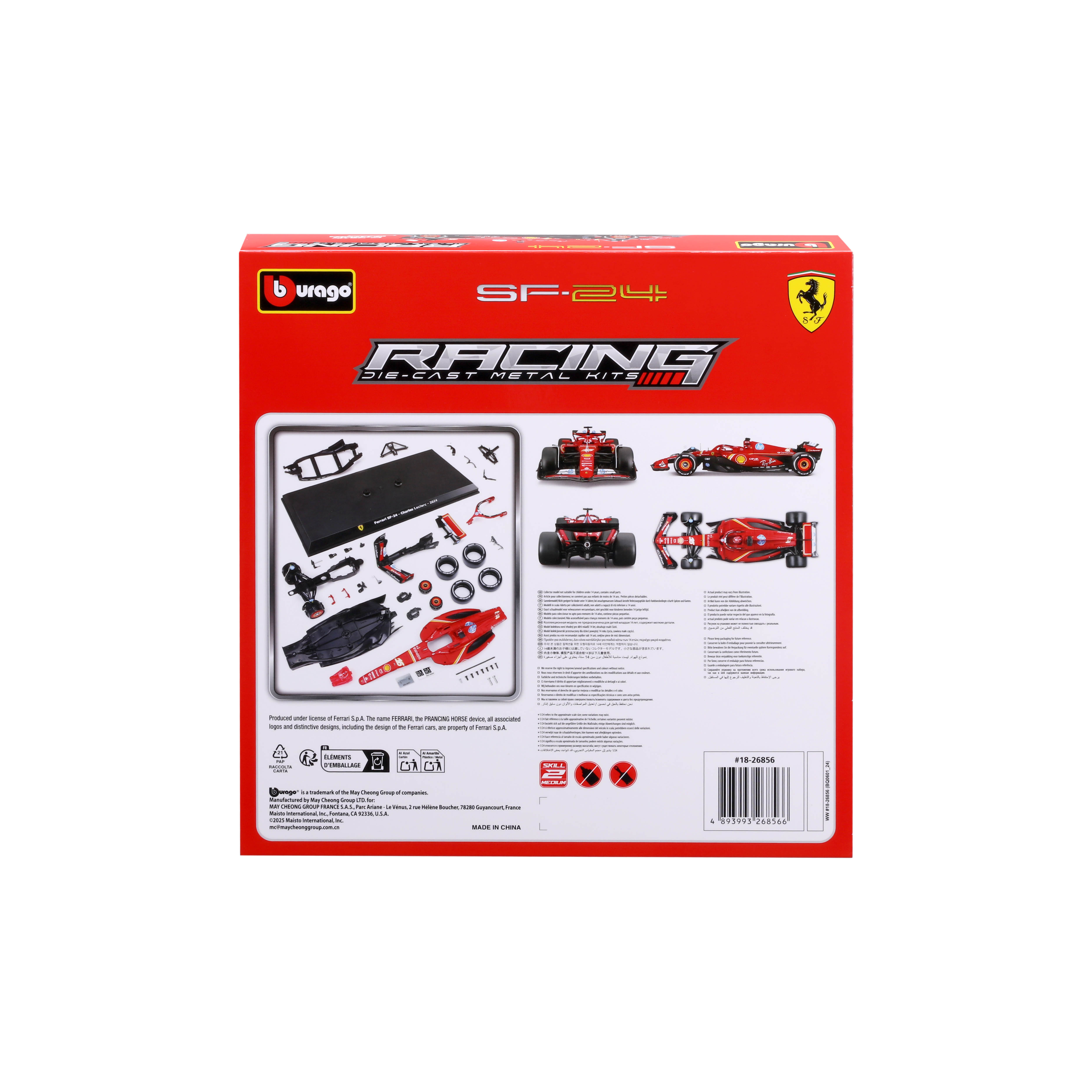 bburago-model-kit-ferrari-sf-24-2024-16-charles-leclerc-f1-1-24 image 3