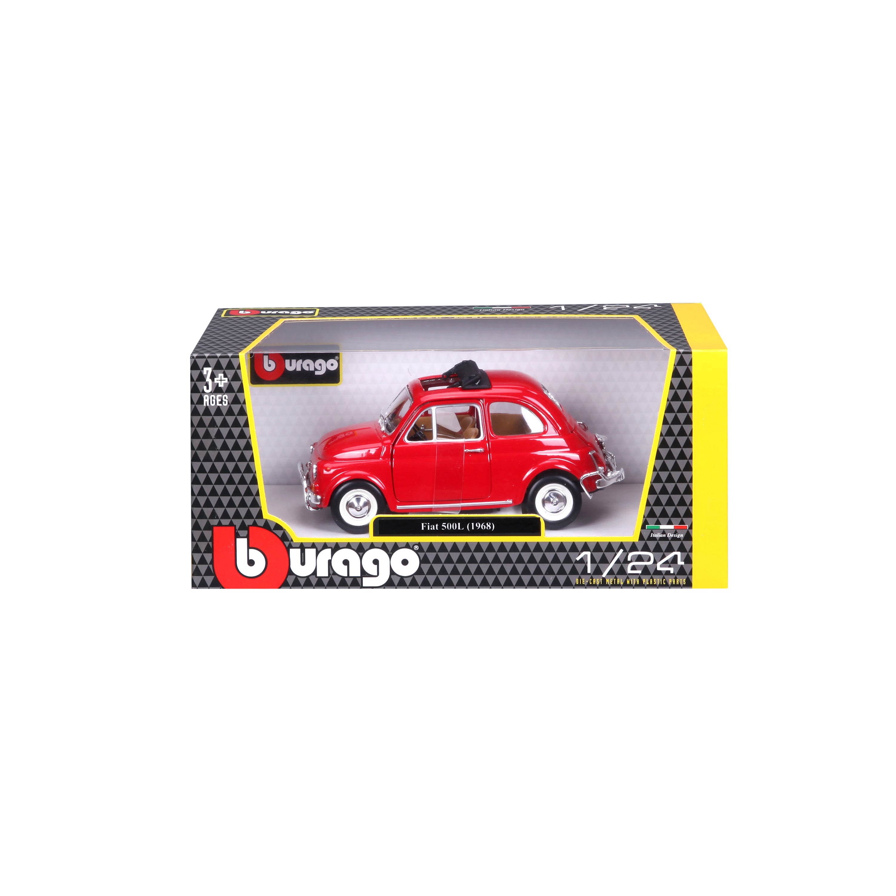 bburago-fiat-500l-1968-1-24-rouge-portes-ouvrantes-vintage image 2