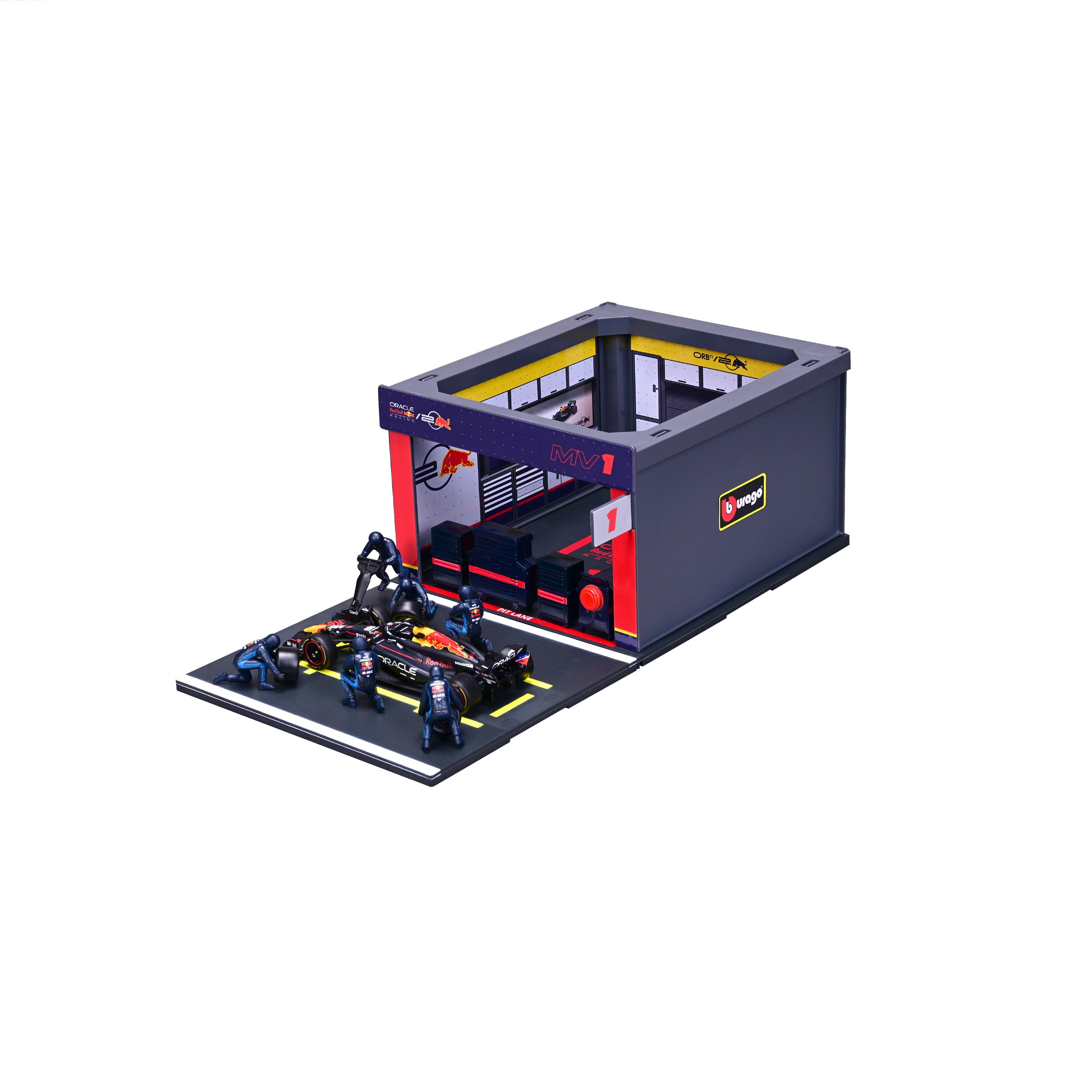 bburago-f1-red-bull-pit-stop-rb20-2024-1-max-verstappen-playset-diorama-1-43 image 4