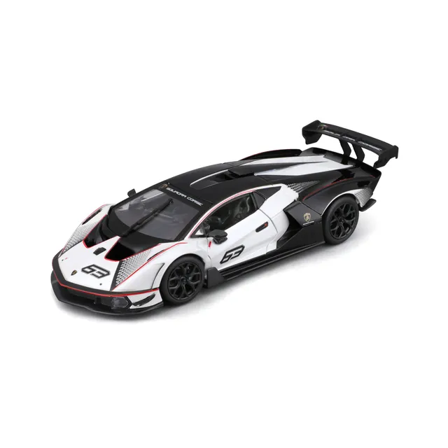 bburago-lamborghini-essenza-scv12-1-24-blanc-et-noir-supercar image 1