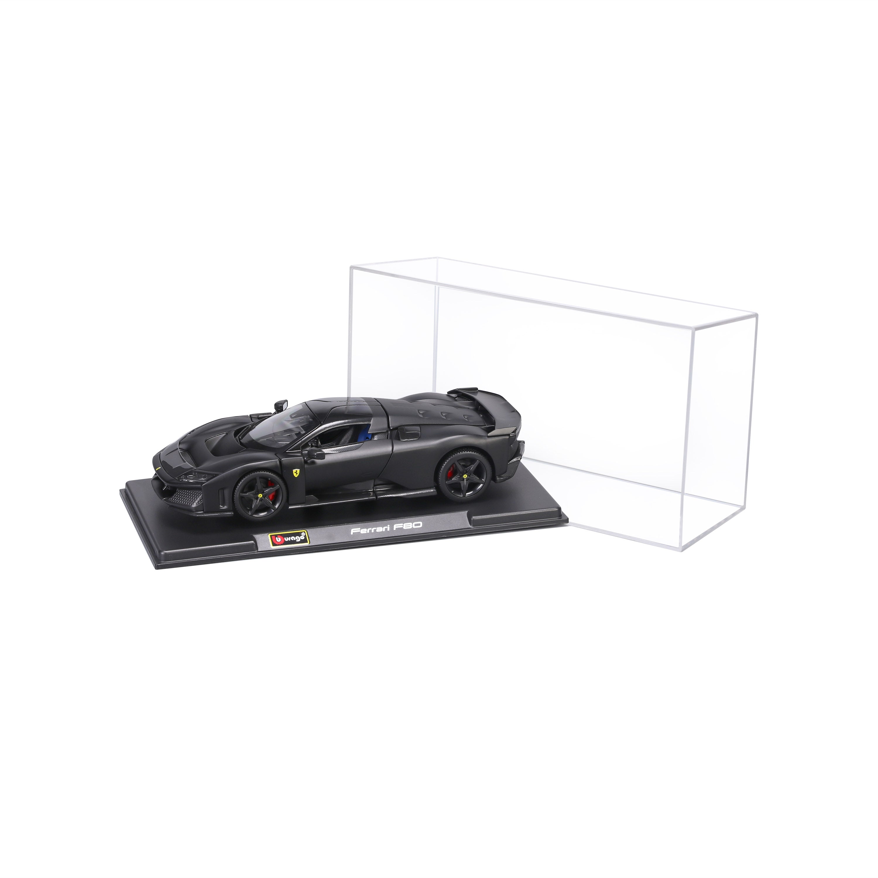 bburago-ferrari-f80-1-24-noir-mat-avec-vitrine-exclusivit-web image 1