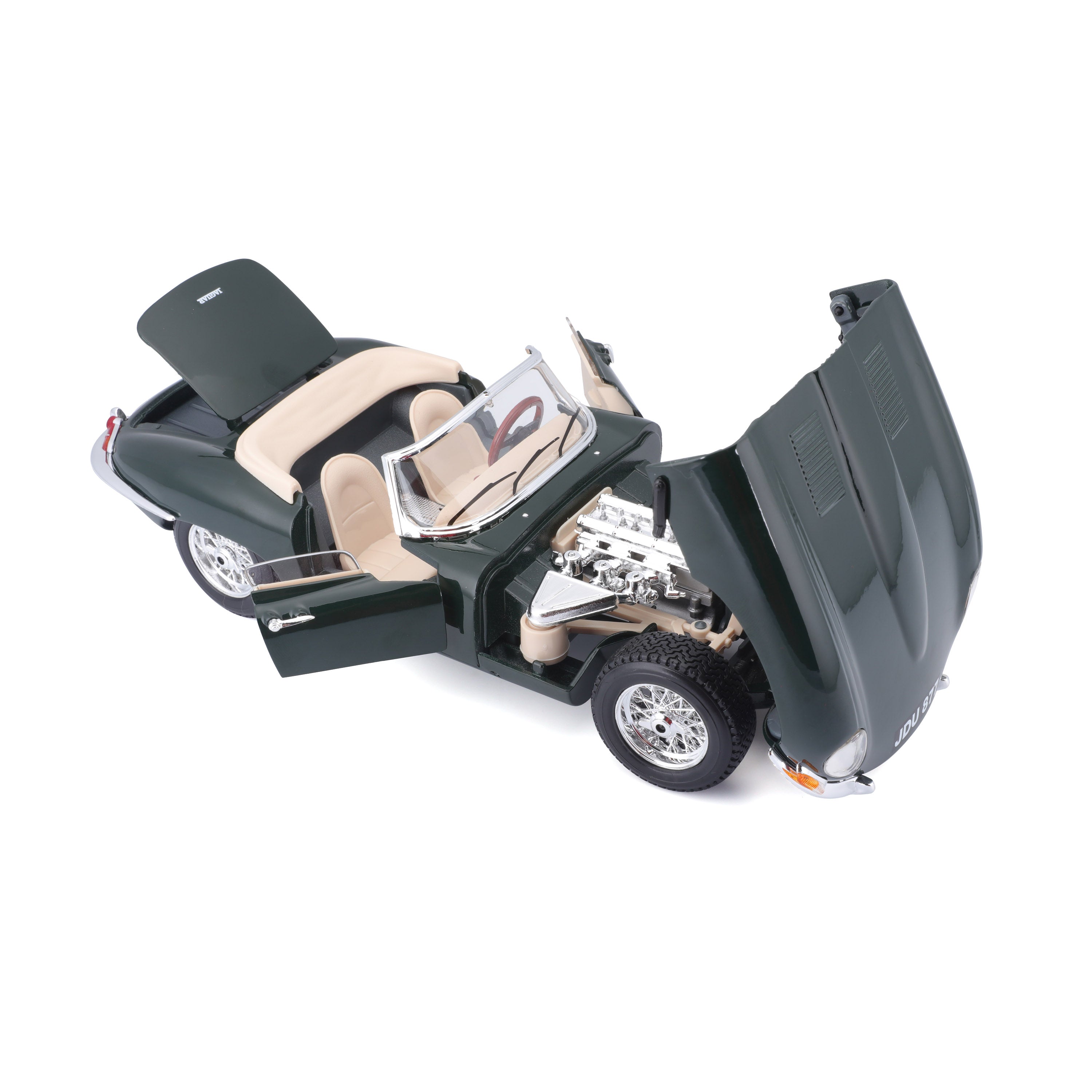 bburago-jaguar-e-type-cabriolet-1-18-verte-voiture-miniature-diecast-classique image 6