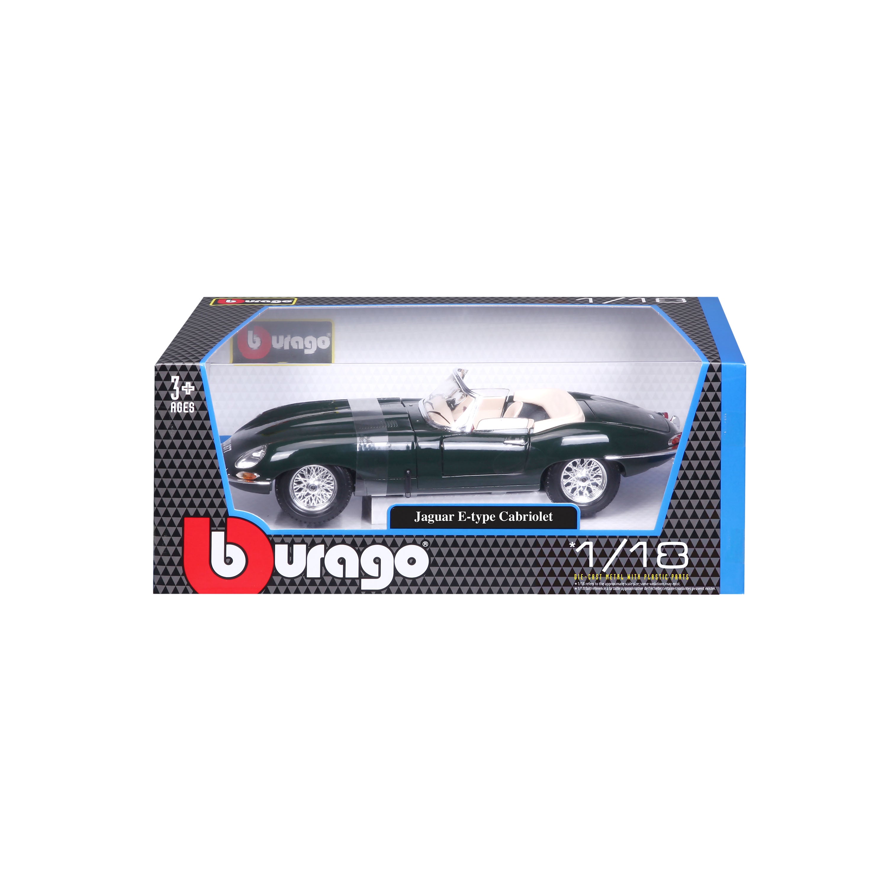 bburago-jaguar-e-type-cabriolet-1-18-verte-voiture-miniature-diecast-classique image 7