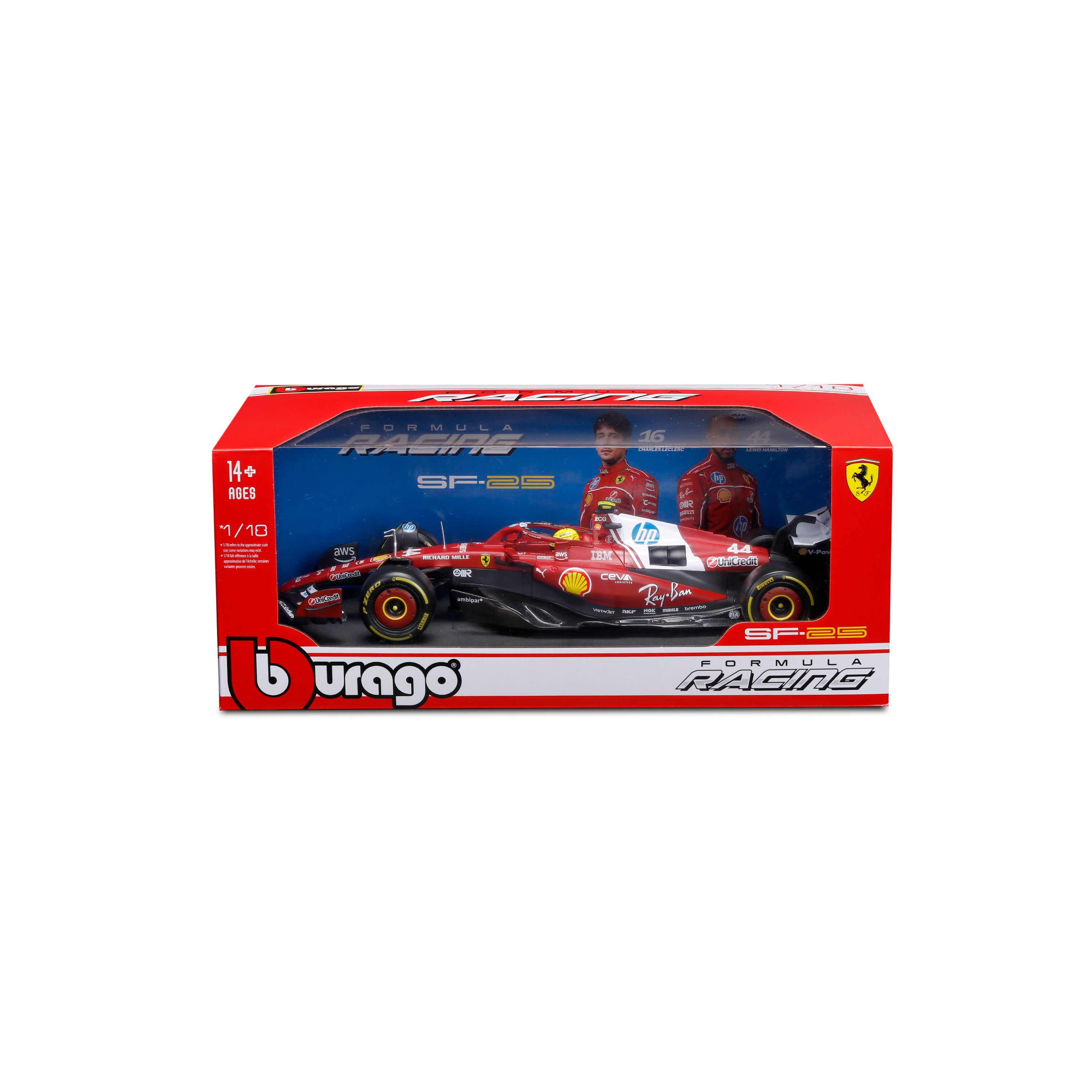 bburago-ferrari-sf-25-44-lewis-hamilton-f1-2025-voiture-miniature-diecast-1-18 image 2