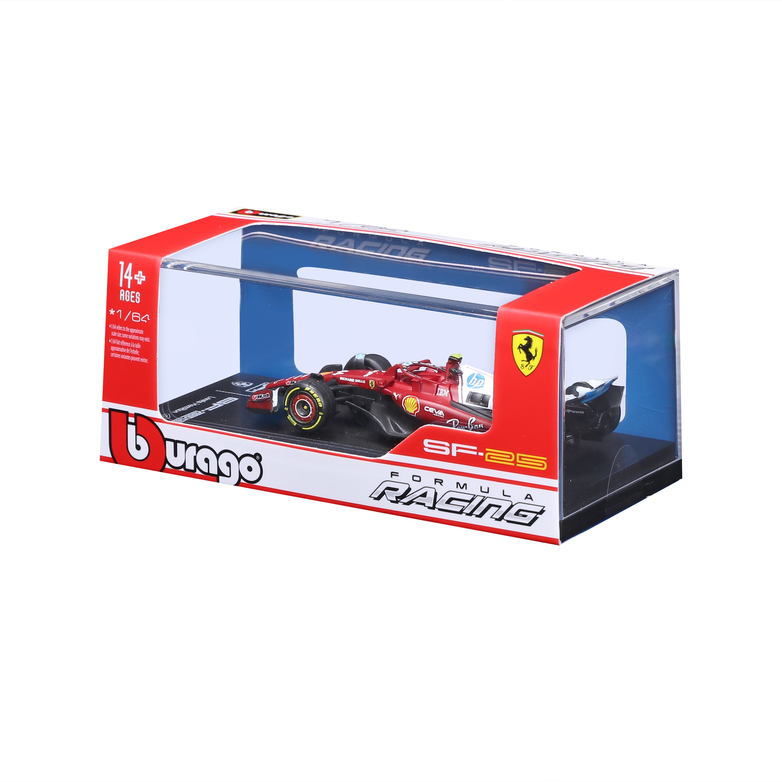 bburago-ferrari-sf-25-44-lewis-hamilton-1-64-avec-vitrine-d-exposition image 8