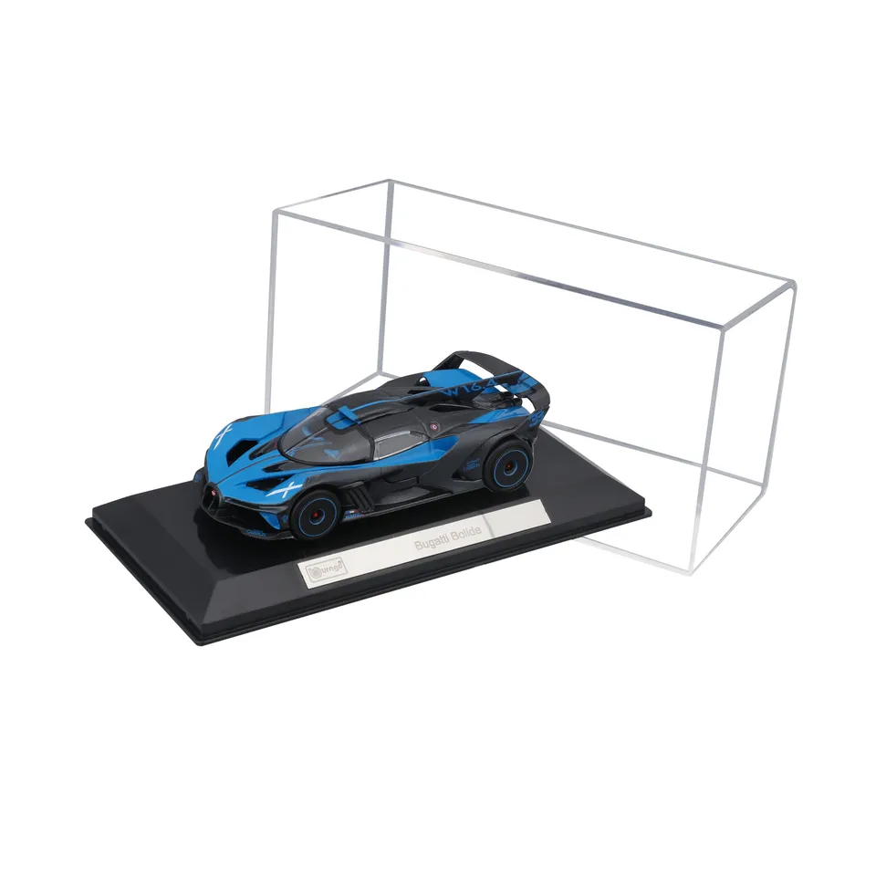 bburago-bugatti-bolide-1-43-bleu-noir-avec-vitrine image 1