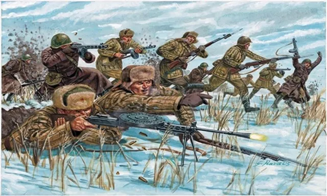 italeri-i6069-figurine-infanterie-russe-hiver-1-72-marron image 1