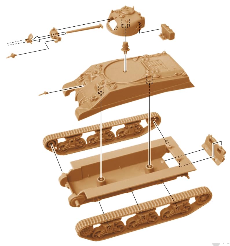 italeri-i7511-m4a2-sherman-maquette-char-snap-together-1-72 image 6