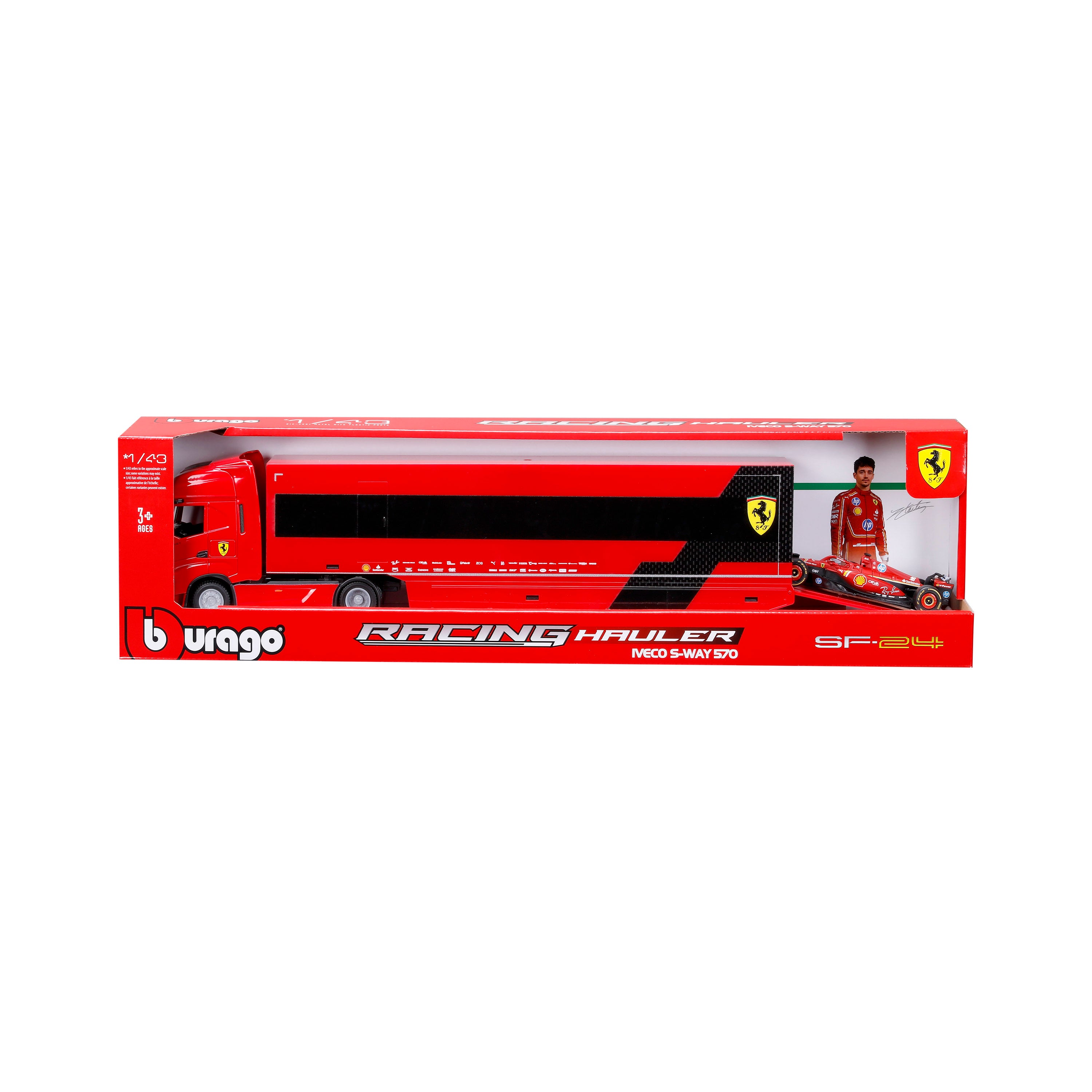 bburago-iveco-s-way-570-racing-ferrari-sf-24-16-leclerc-1-43 image 4