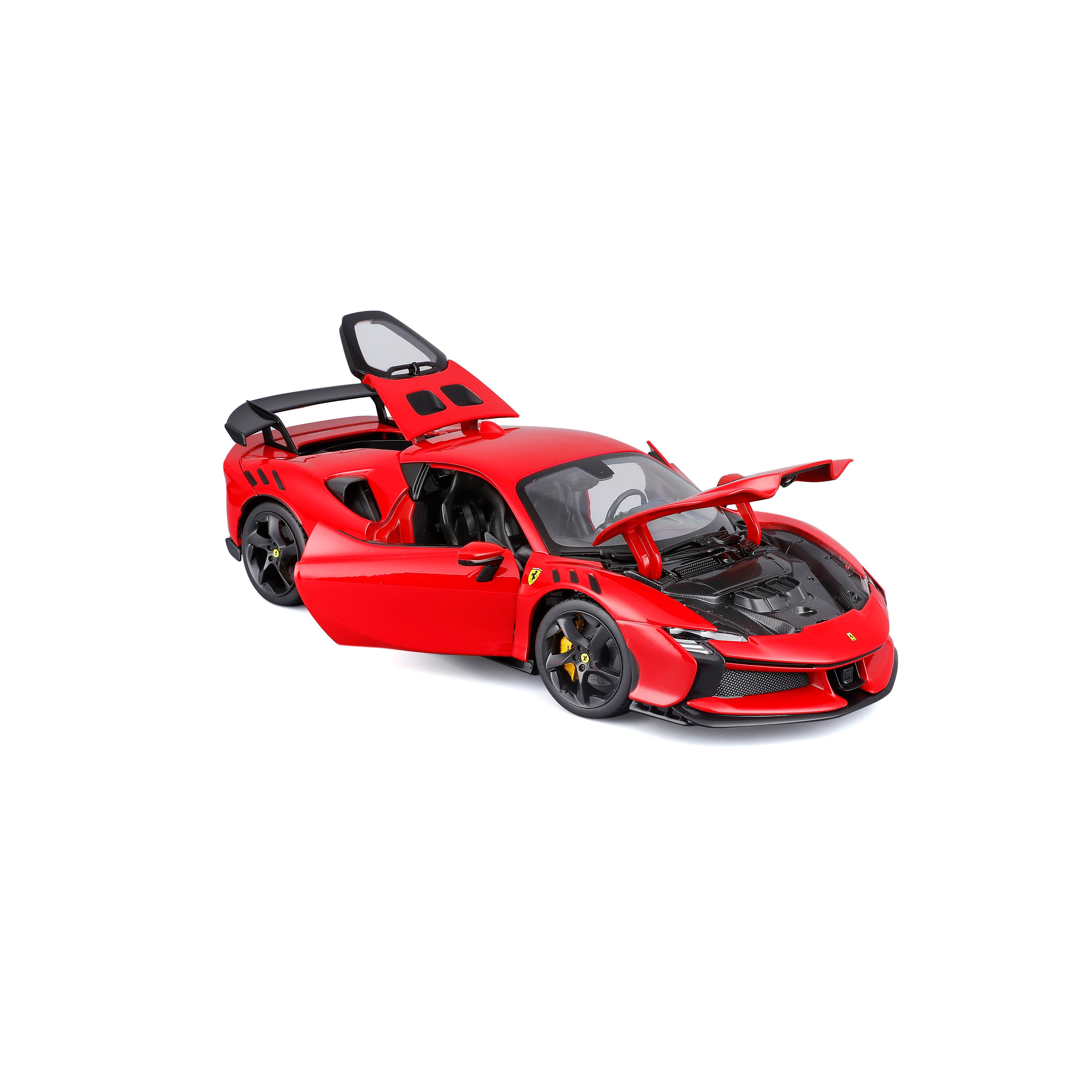 bburago-ferrari-sf90-xx-stradale-2024-1-18-rosso-corsa-portes-ouvrantes image 3