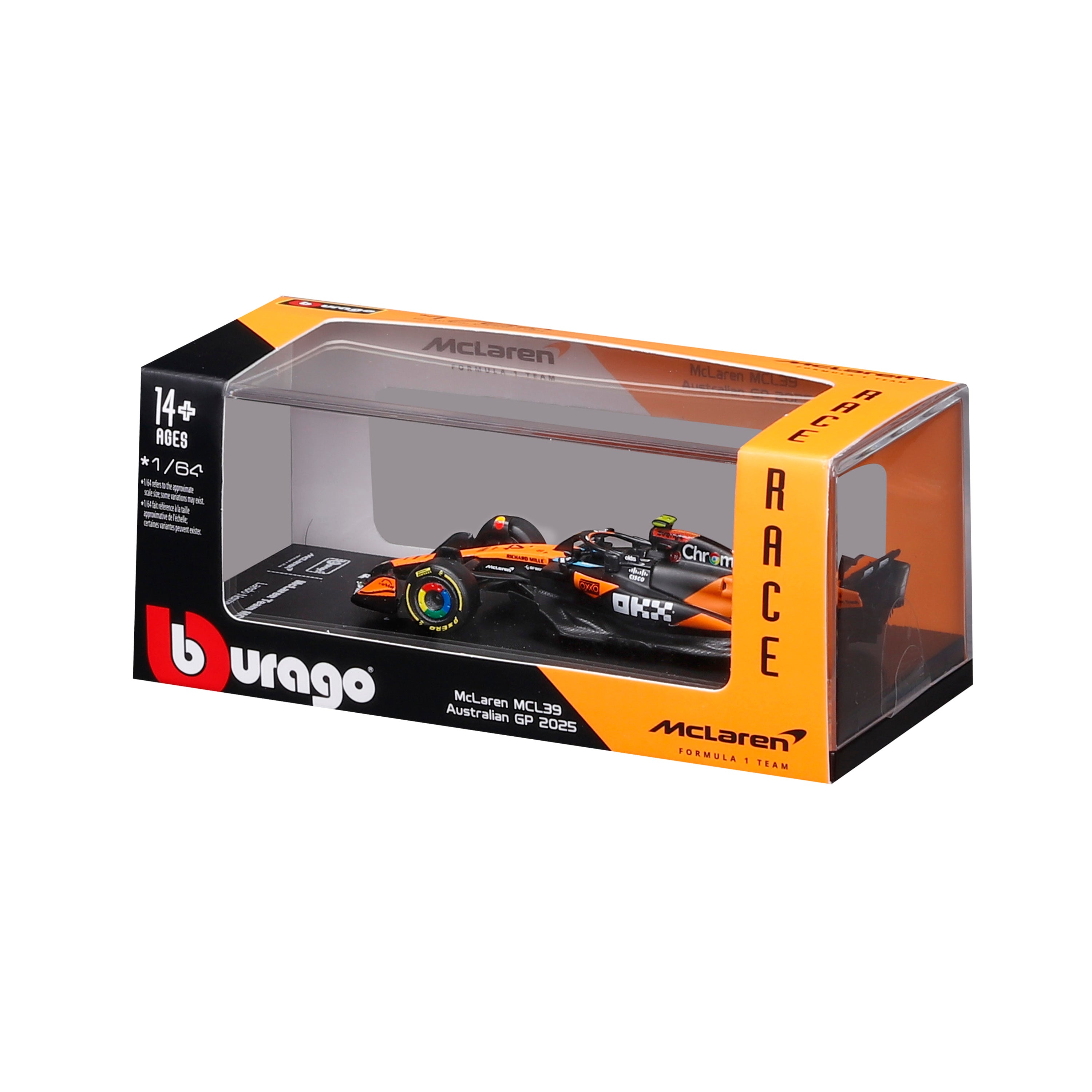 bburago-mclaren-f1-mcl39-2025-4-lando-norris-1-64-avec-vitrine image 8