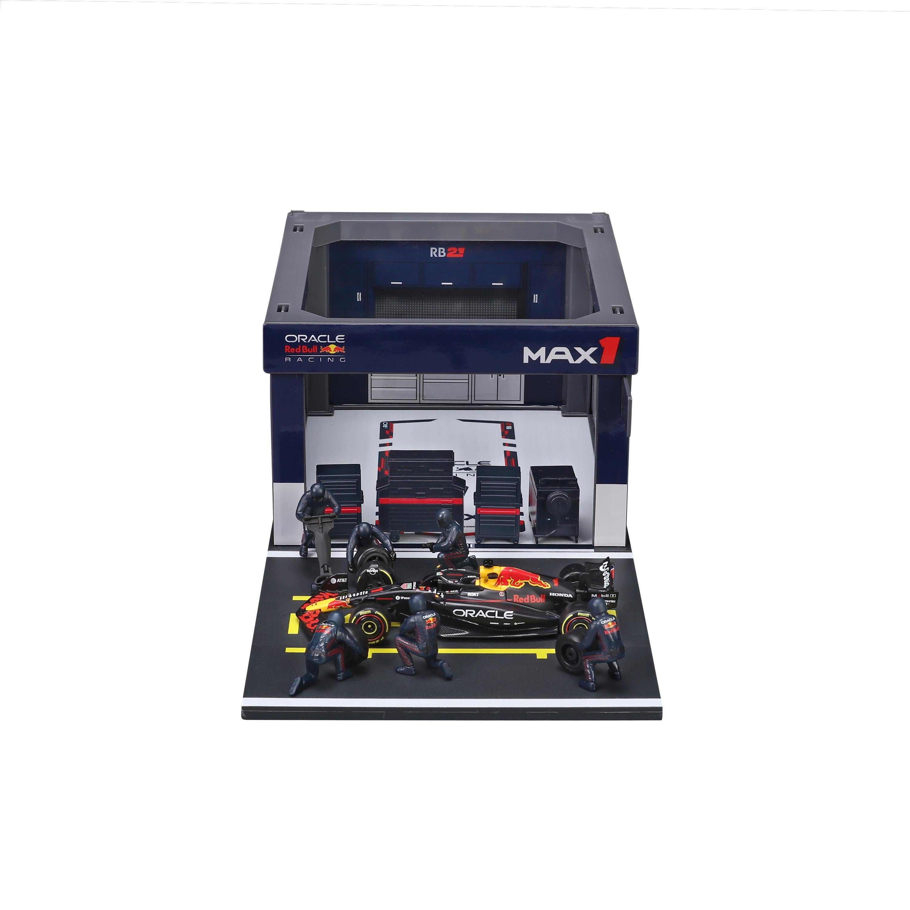 bburago-red-bull-rb21-1-verstappen-2025-playset-diorama-pit-stop-f1-1-43 image 3