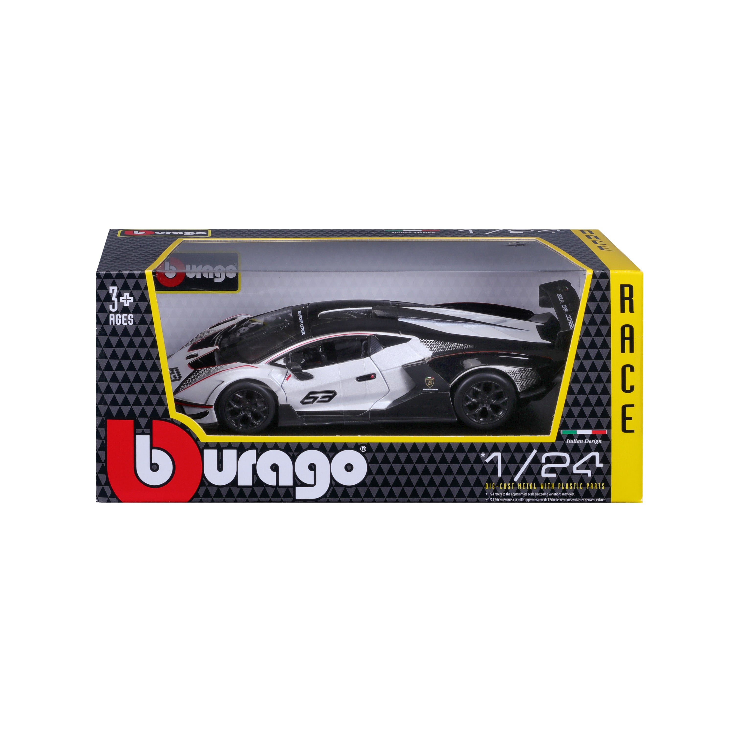 bburago-lamborghini-essenza-scv12-1-24-blanc-et-noir-supercar image 7
