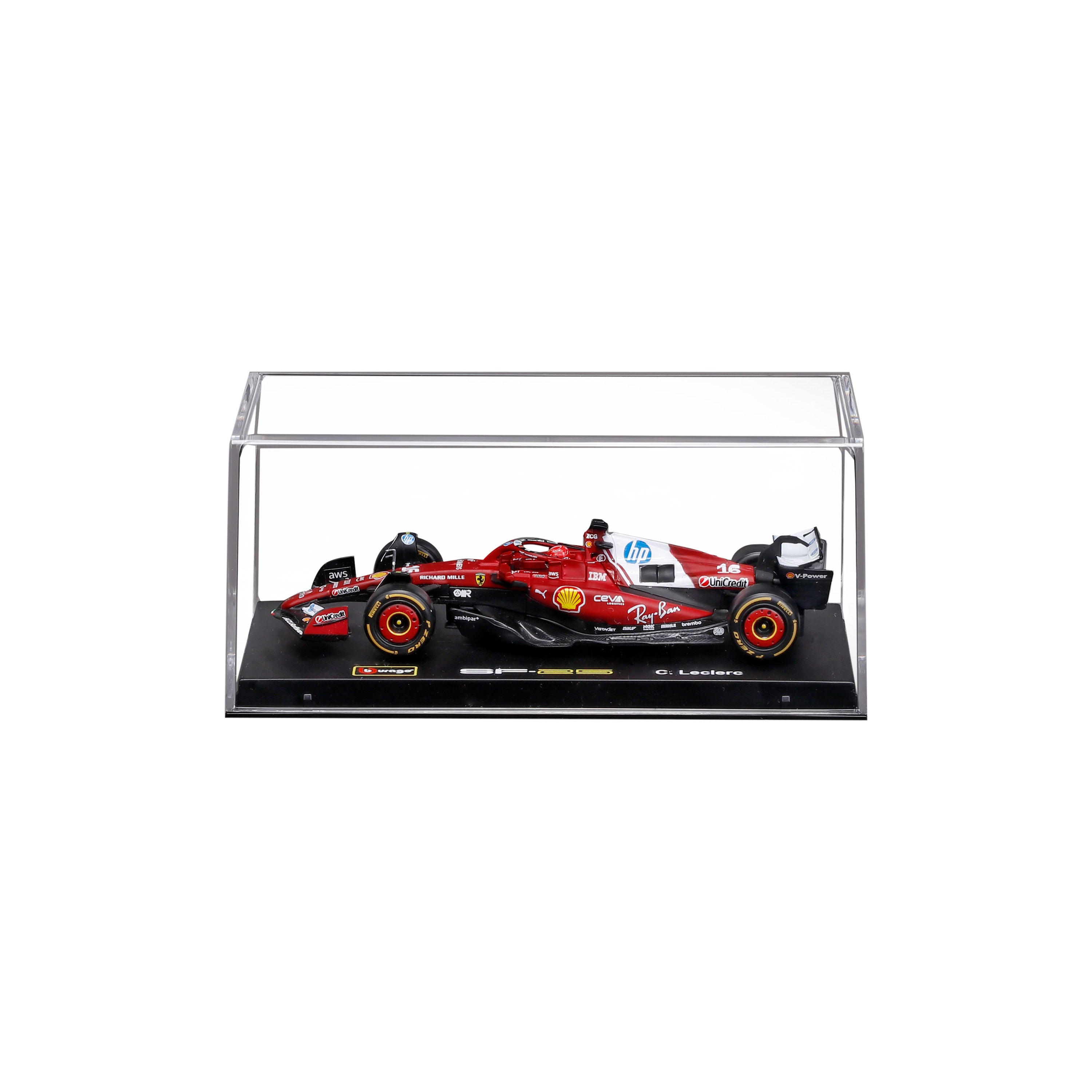 bburago-ferrari-sf-25-charles-leclerc-16-f1-2025-voiture-miniature-1-43-avec-vit image 1