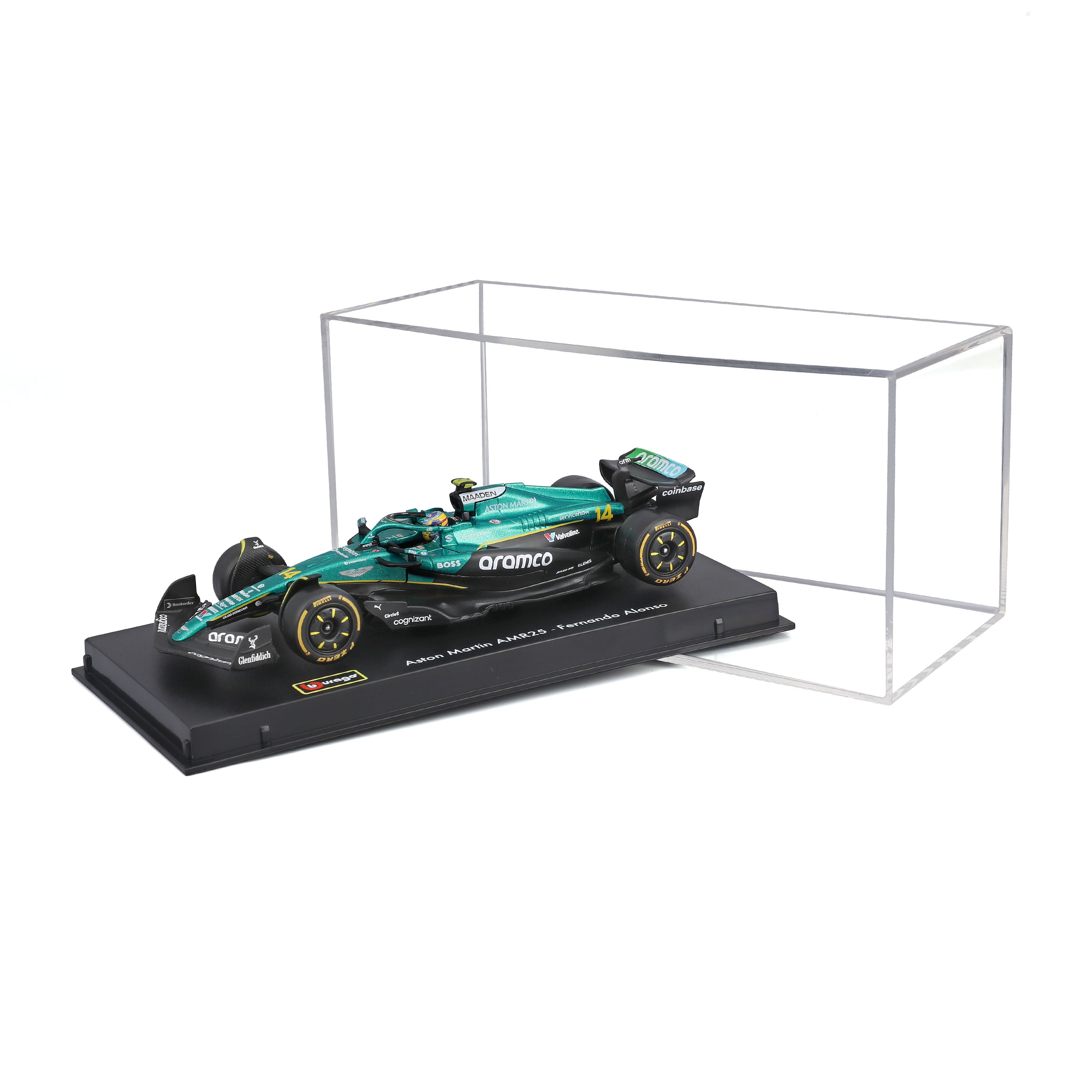 bburago-aston-martin-amr25-2025-14-alonso-1-43-casque-vitrine image 1