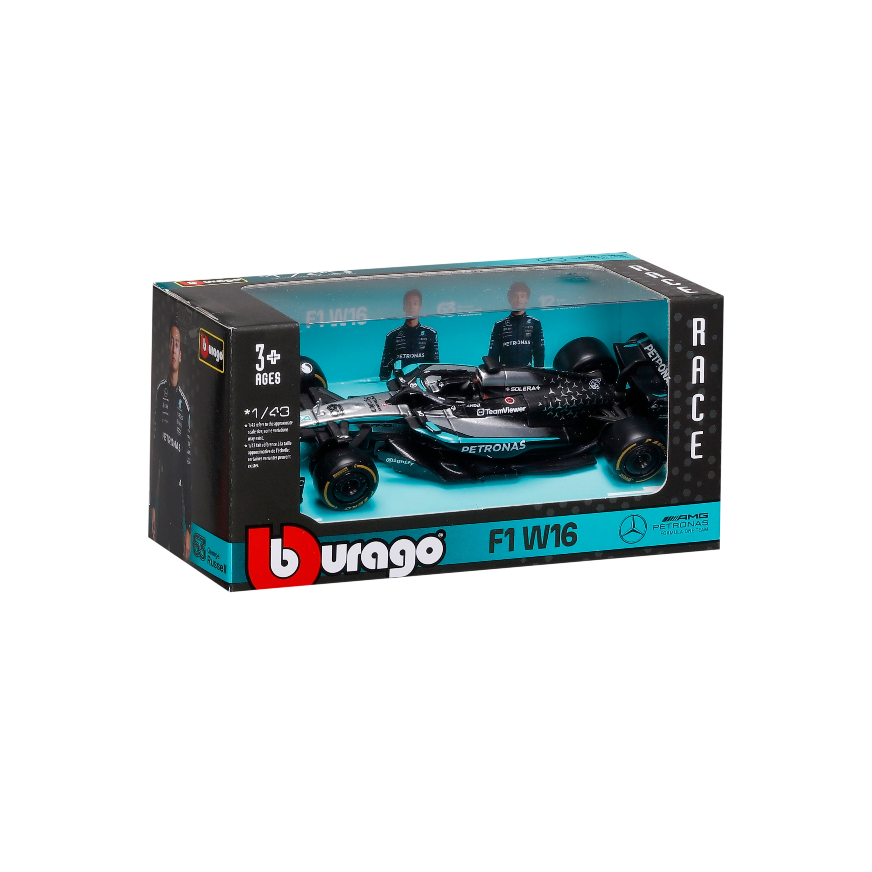 bburago-mercedes-amg-w16-63-george-russell-f1-2025-voiture-miniature-1-43 image 2