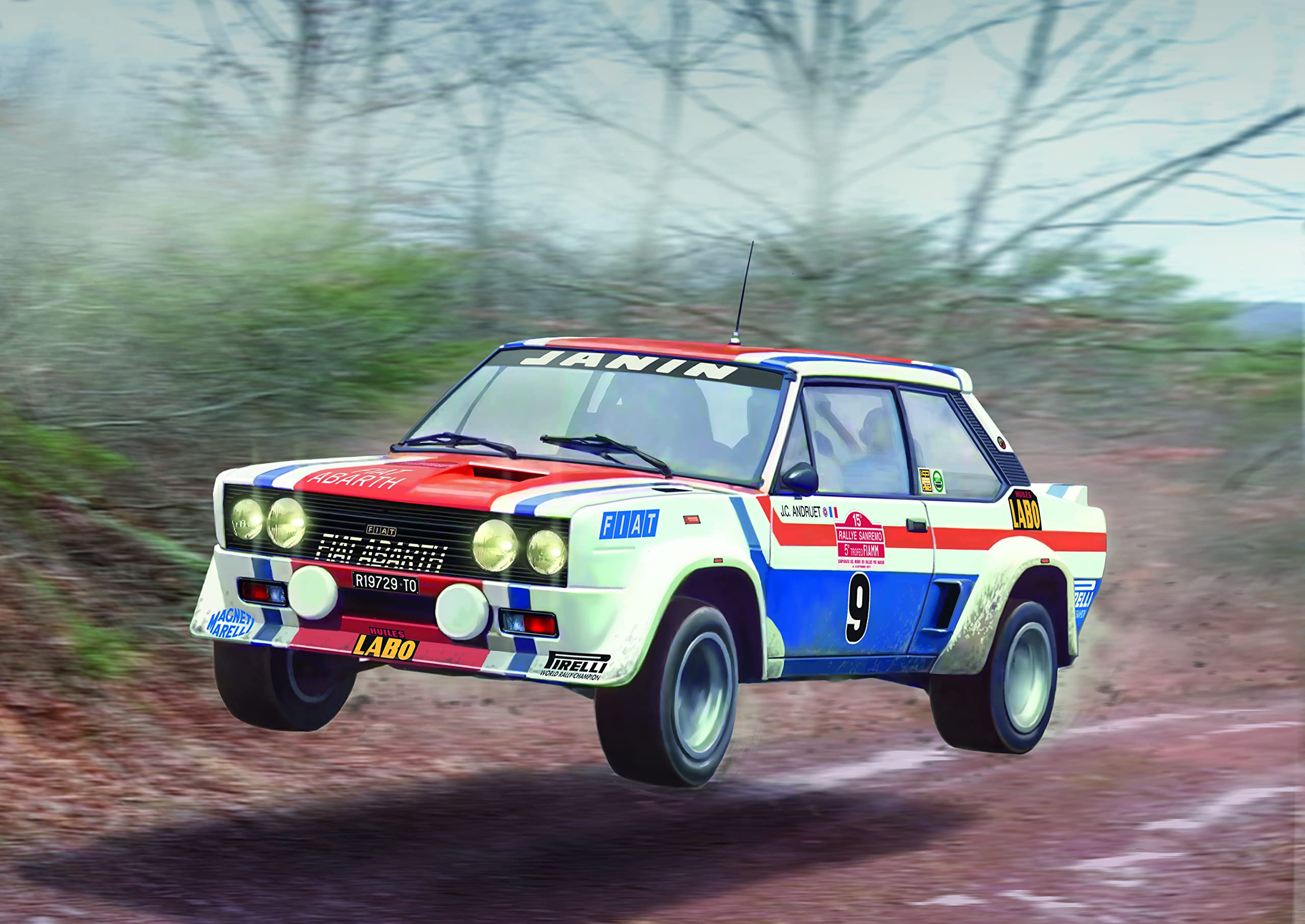 italeri-3261-fiat-131-abarth-77-sanremo-rally-kit-maquette-voiture-1-24 image 2