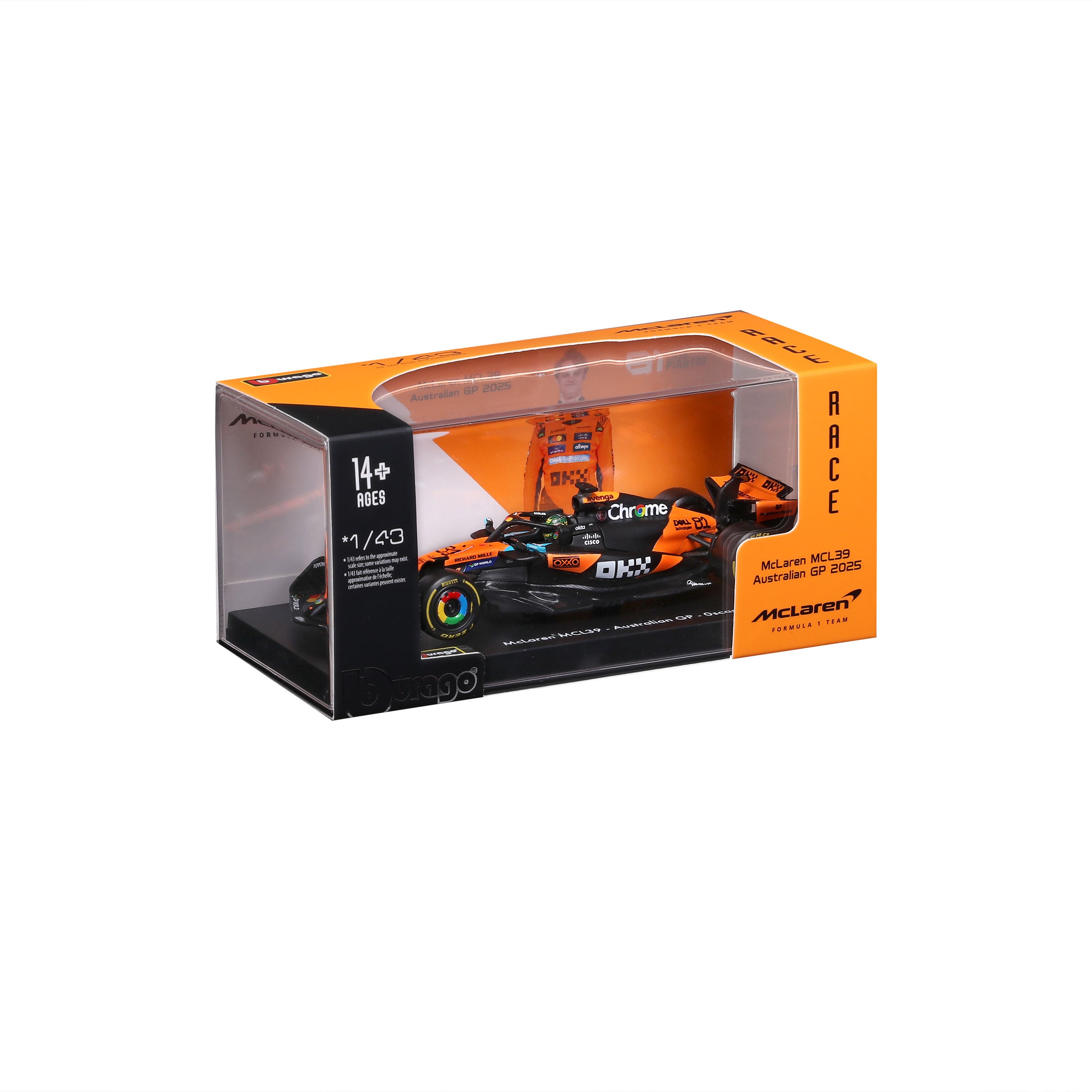bburago-mclaren-f1-mcl39-2025-81-piastri-1-43-avec-vitrine image 2