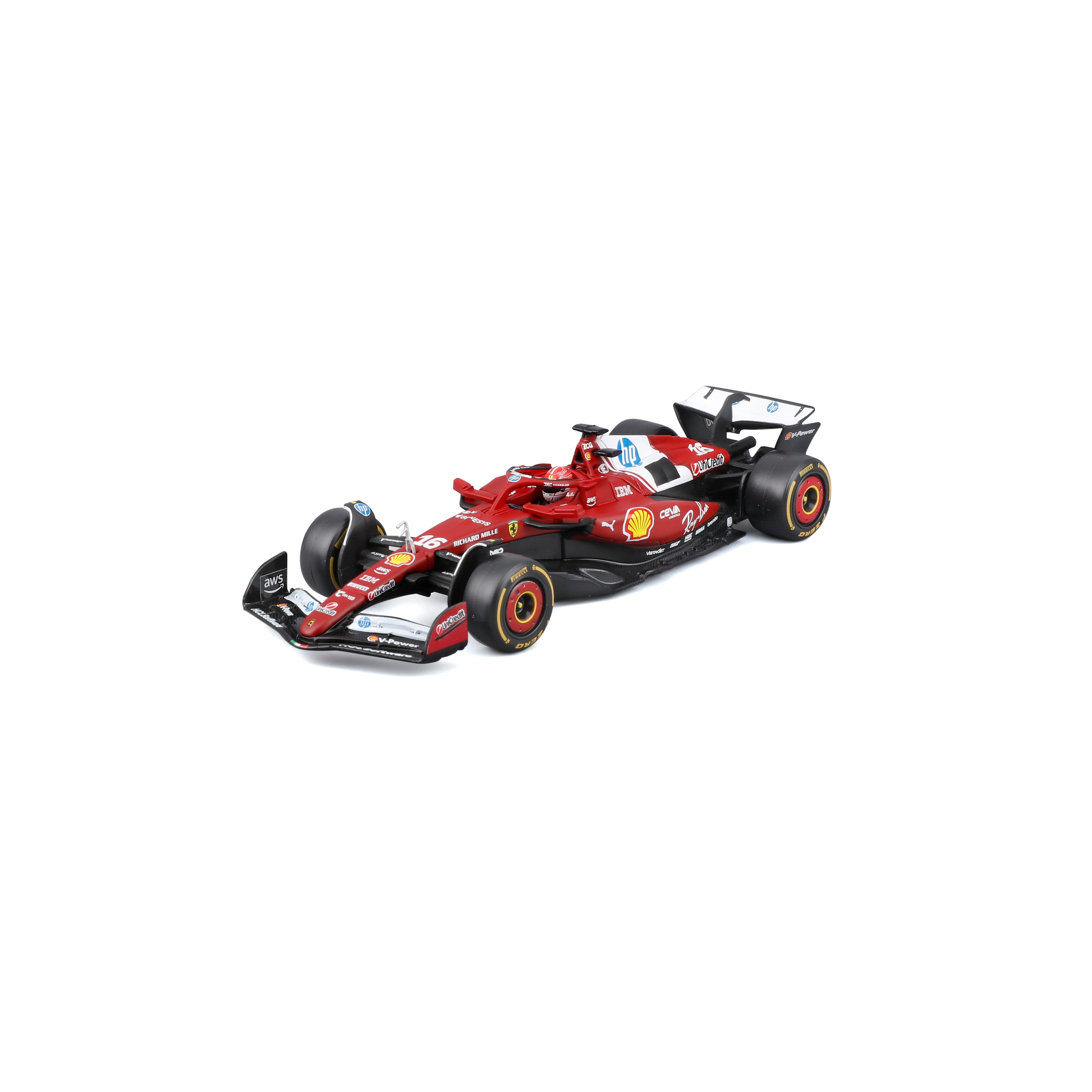bburago-ferrari-sf-25-charles-leclerc-16-f1-2025-voiture-miniature-1-43-avec-vit image 3