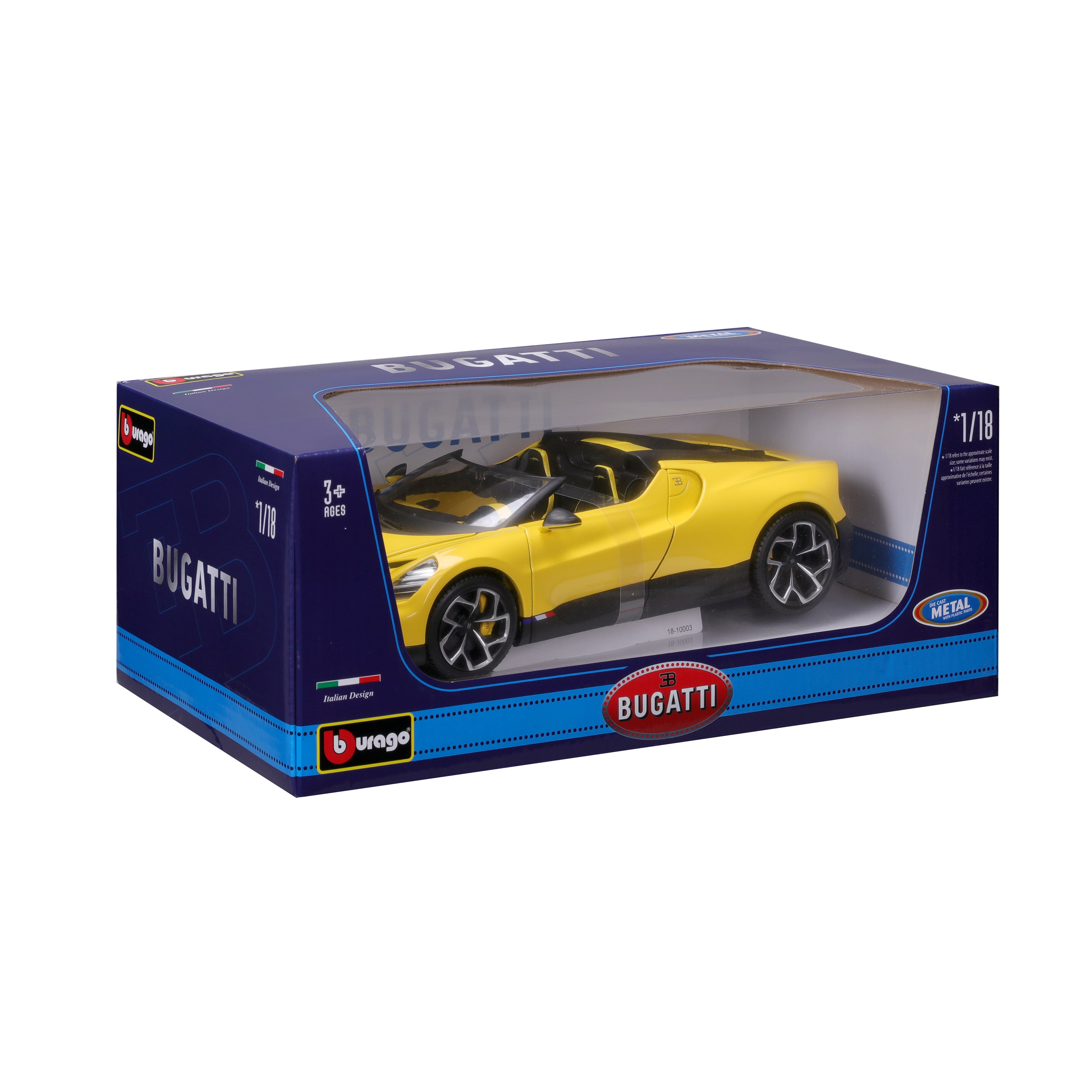 bburago-bugatti-w16-mistral-roadster-jaune-voiture-1-18-die-cast image 2