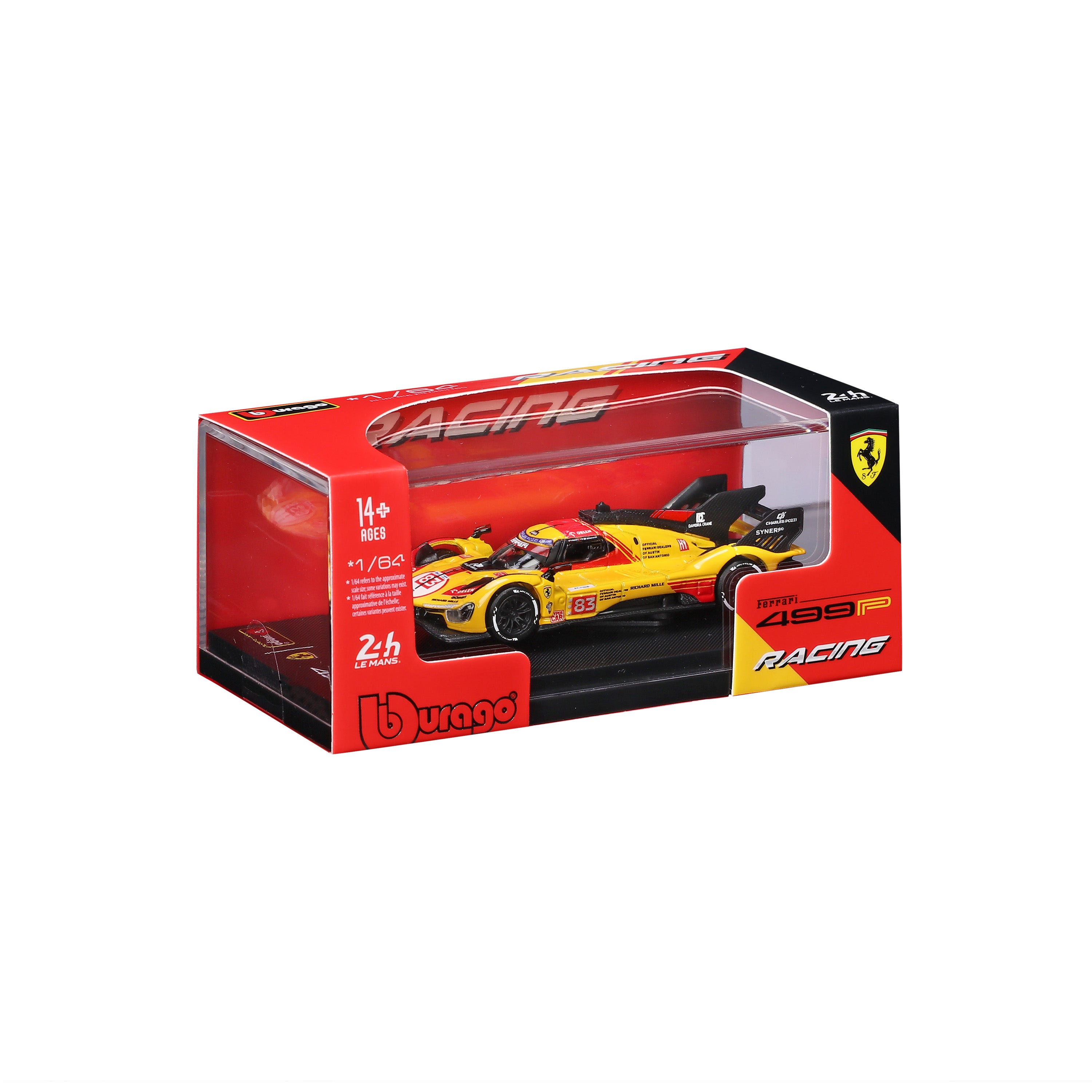bburago-ferrari-499p-83-1-64-2024-voiture-miniature-diecast-avec-vitrine image 2